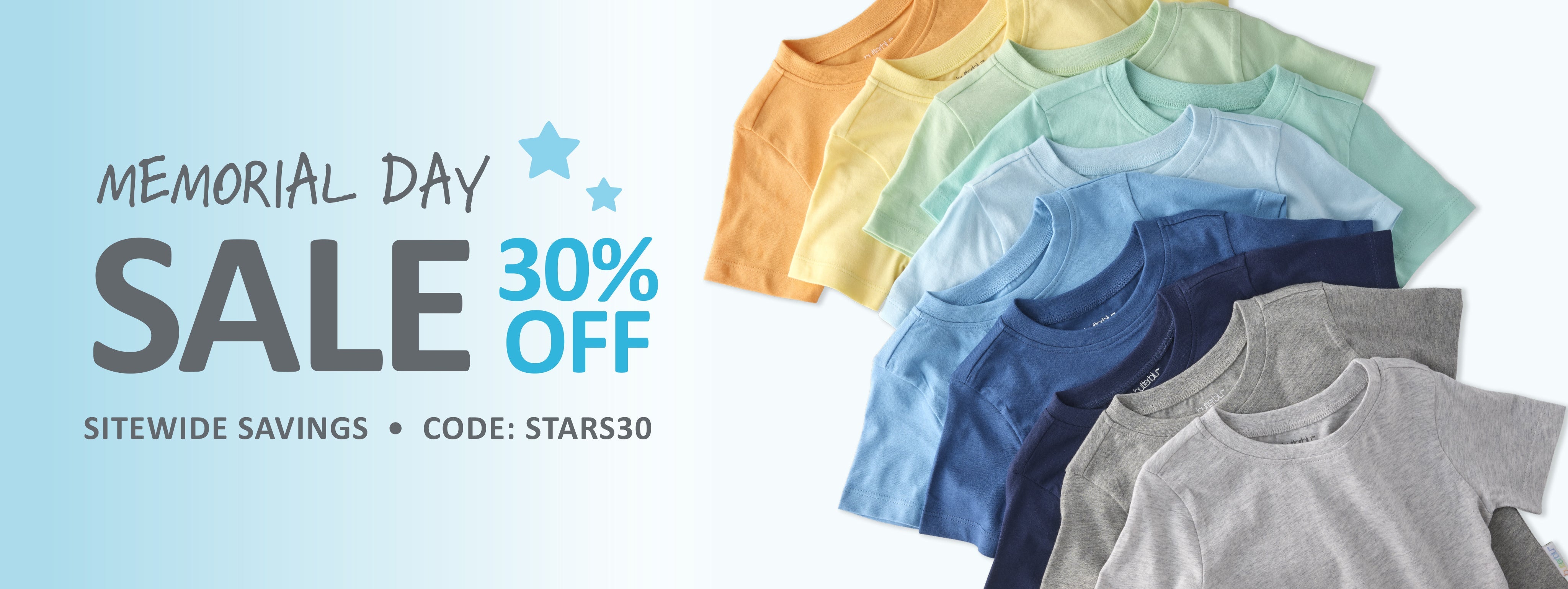 Butterblu Memorial Day sale — organic cotton baby clothes, pajamas, and matching family sets at holiday weekend savings