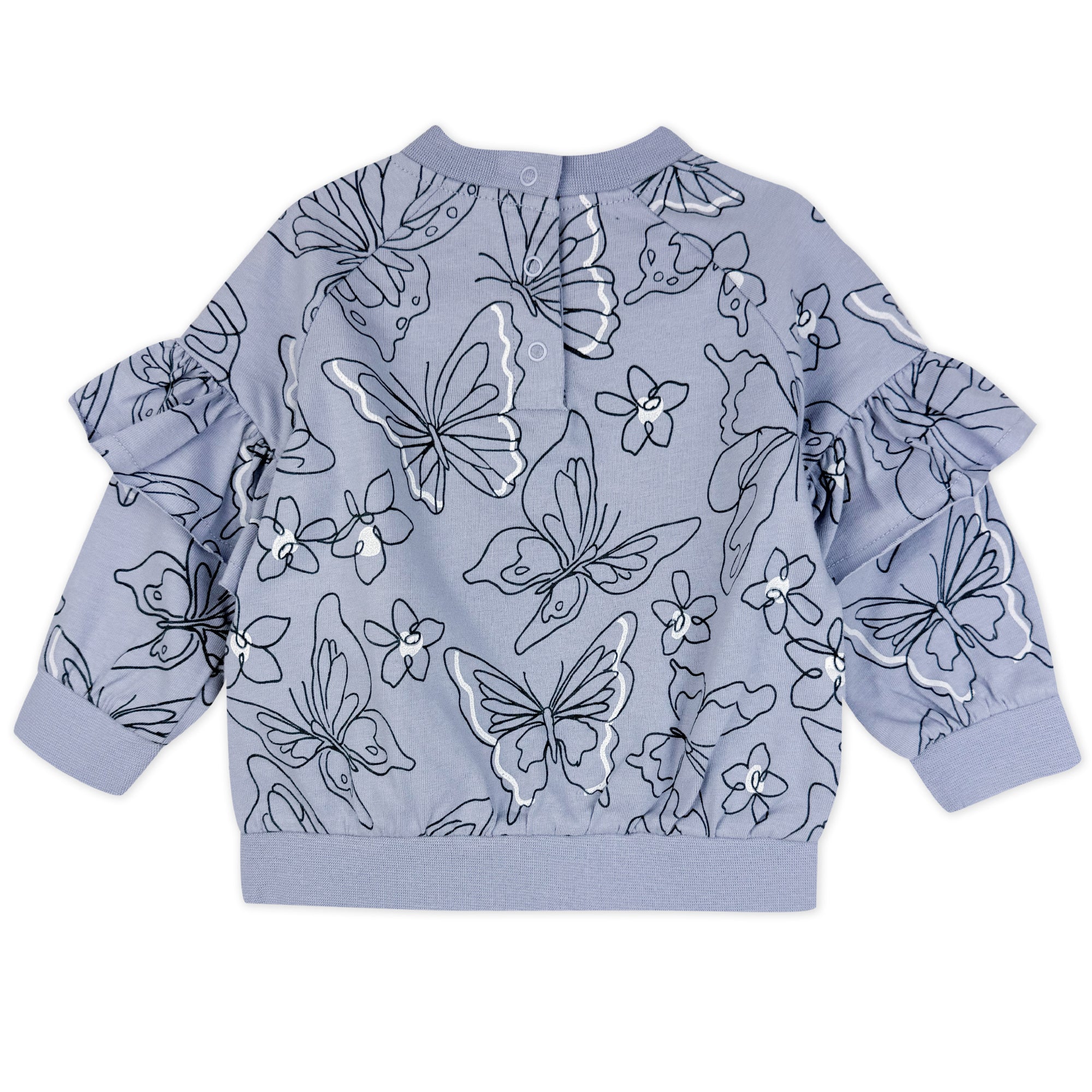 AURORA 4-Piece Crew Neck Ruffle Sweatshirt and Jogger Set