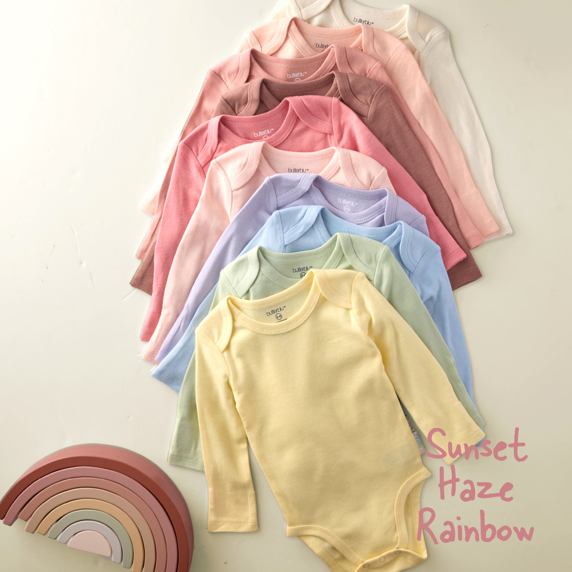 BLAKE 10-Pack Long Sleeve Bodysuit  Sunset Haze Rainbow