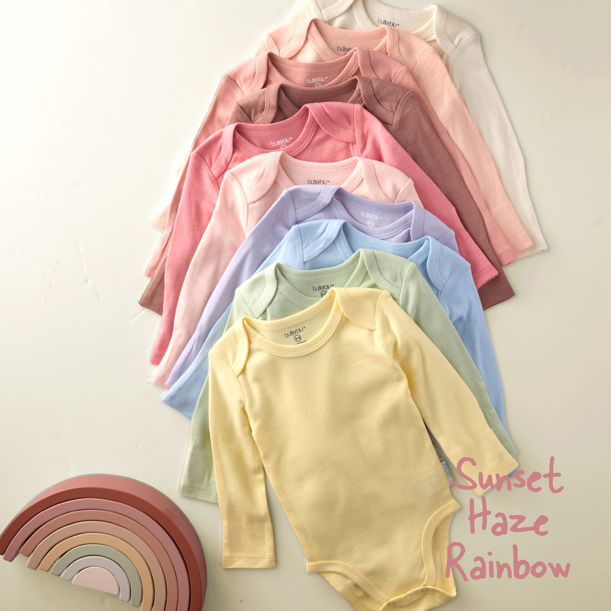 BLAKE 10-Pack Long Sleeve Bodysuit  Sunset Haze Rainbow