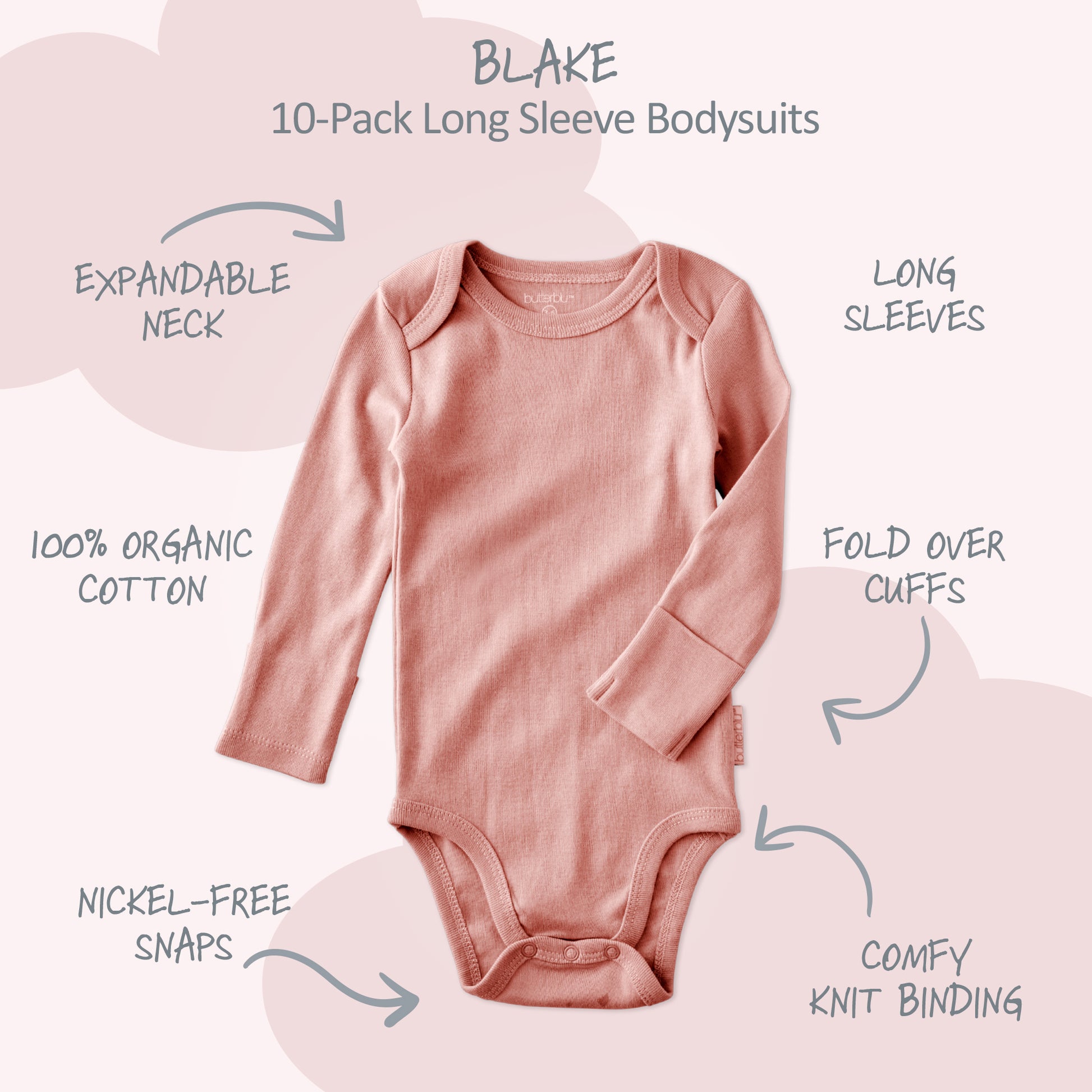 BLAKE 10-Pack Long Sleeve Bodysuit  Sunset Haze Rainbow