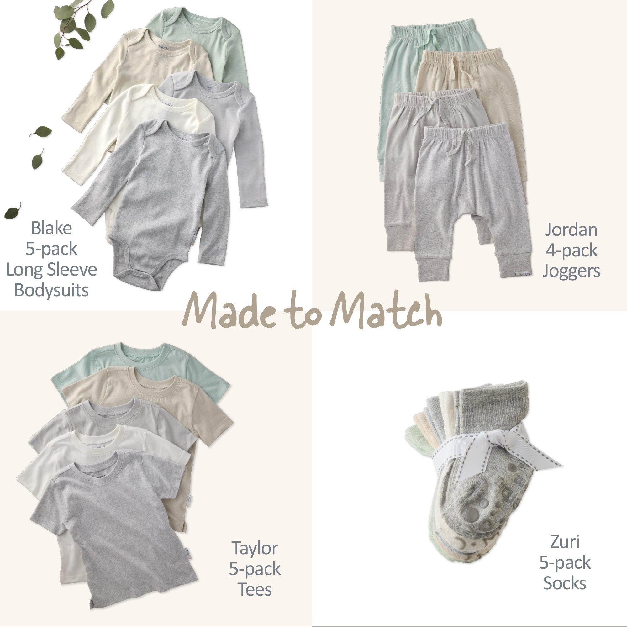 CREW 4-Piece Crew Neck Sweatshirt and Jogger Set