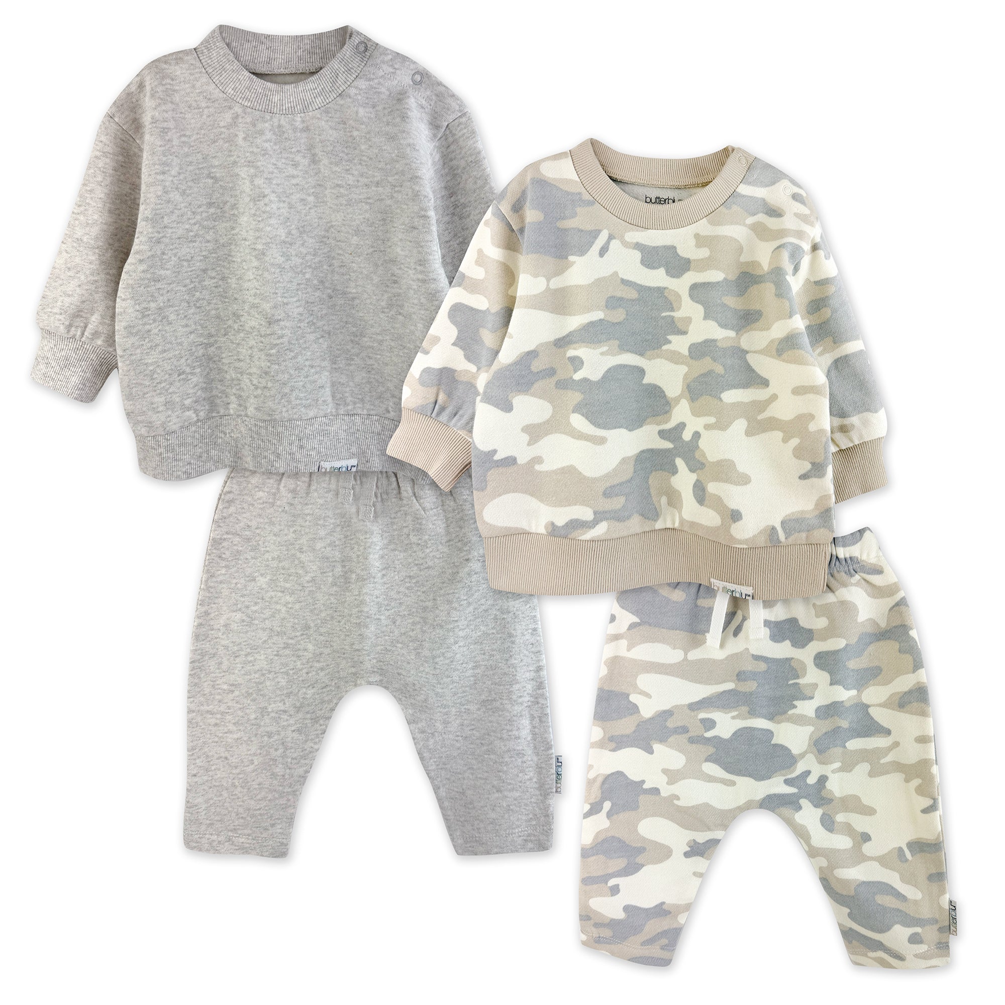 CREW 4-Piece Crew Neck Sweatshirt and Jogger Set