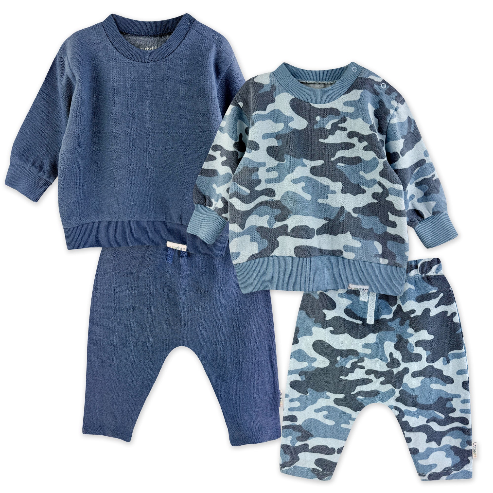 CREW 4-Piece Crew Neck Sweatshirt and Jogger Set