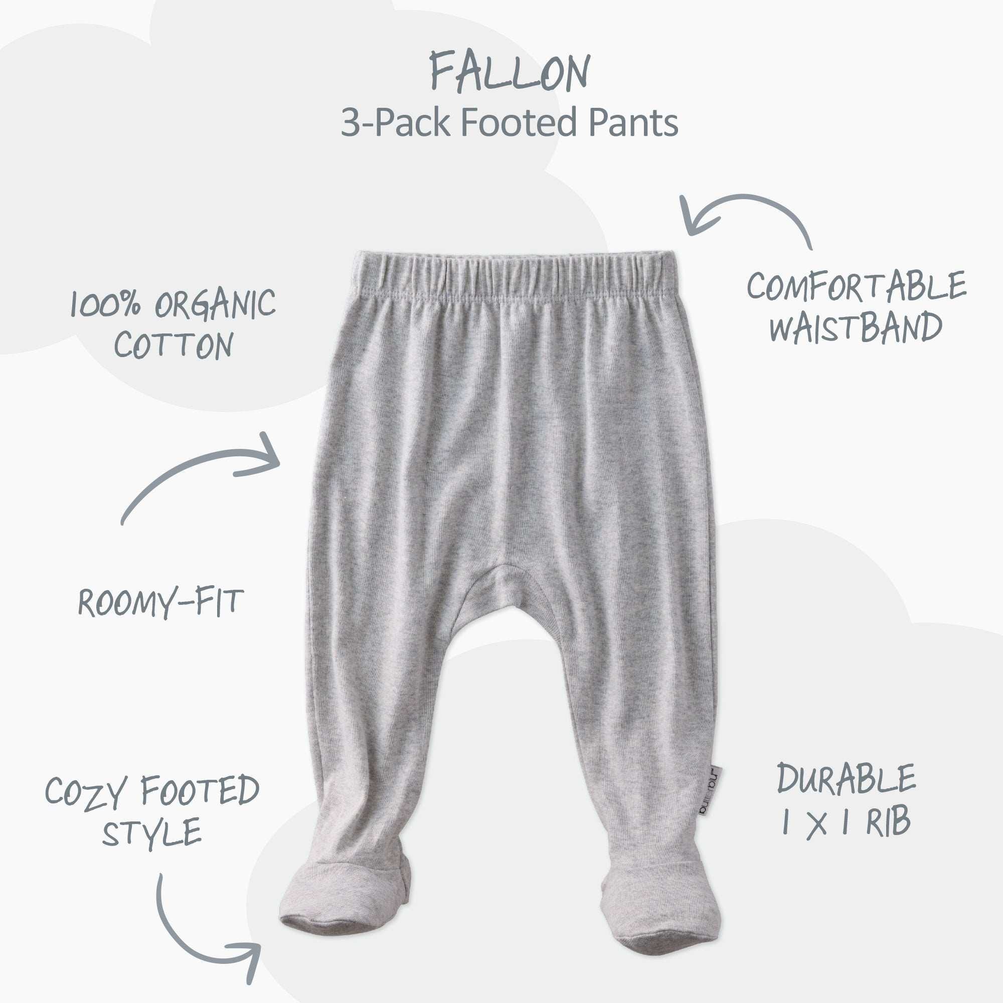 FALLON 3-Pack Footed Pants