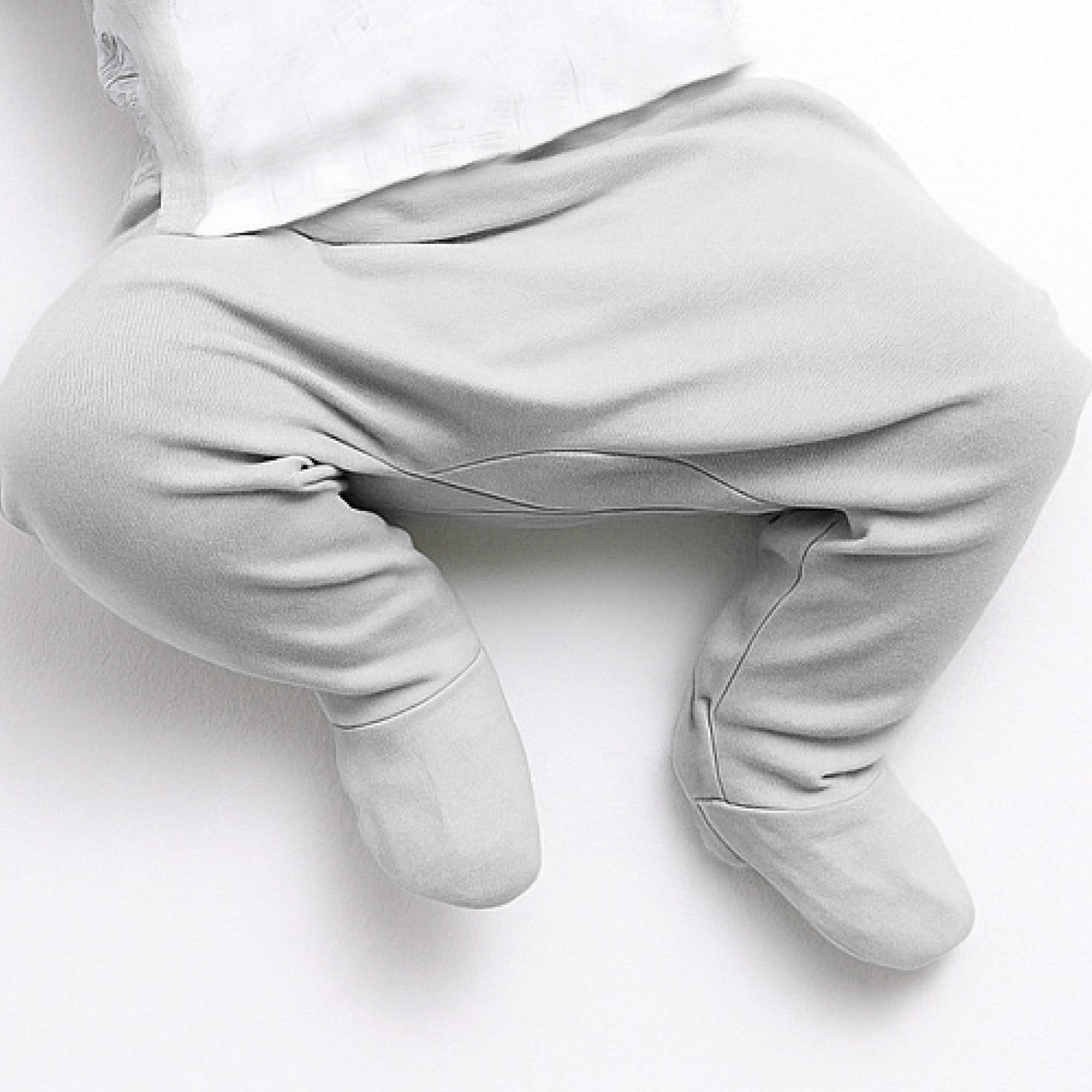 Light gray hoodie and pants set on a white background