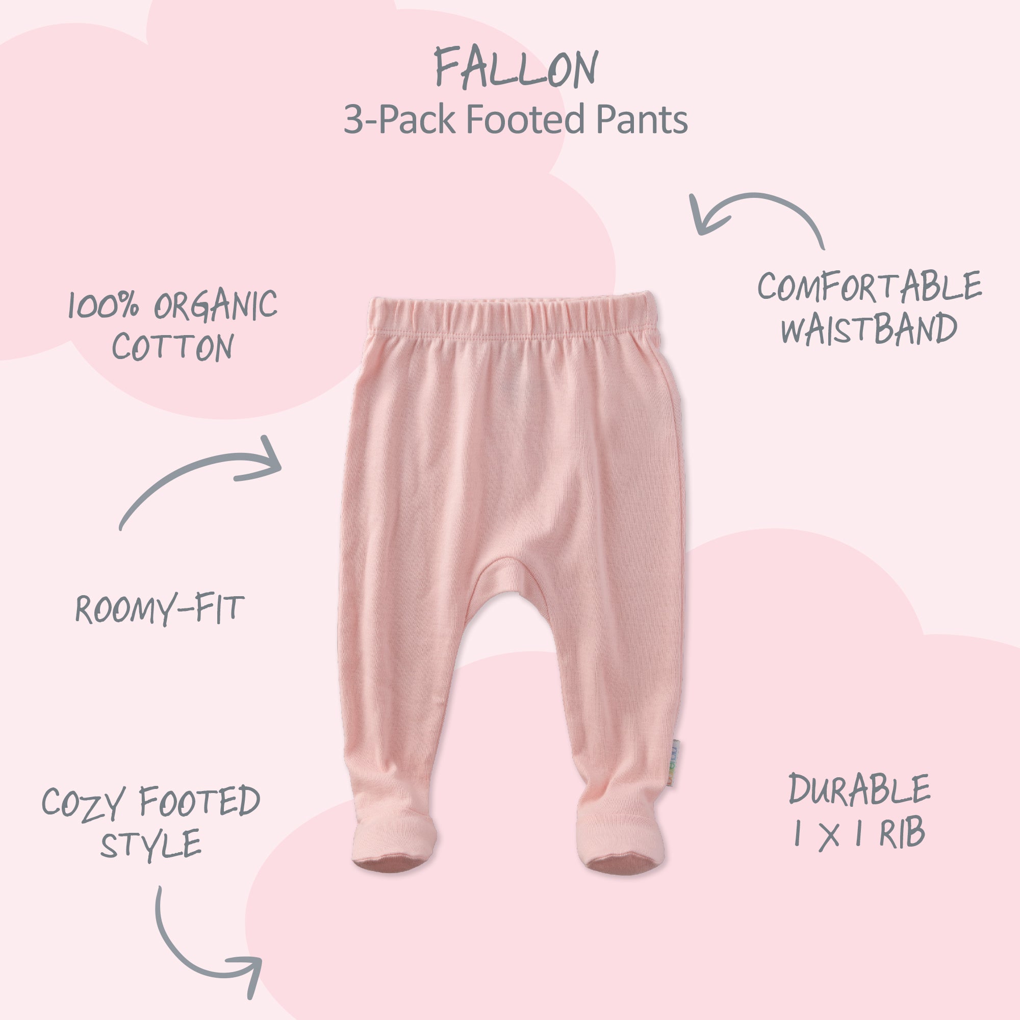 FALLON 3-Pack Footed Pants