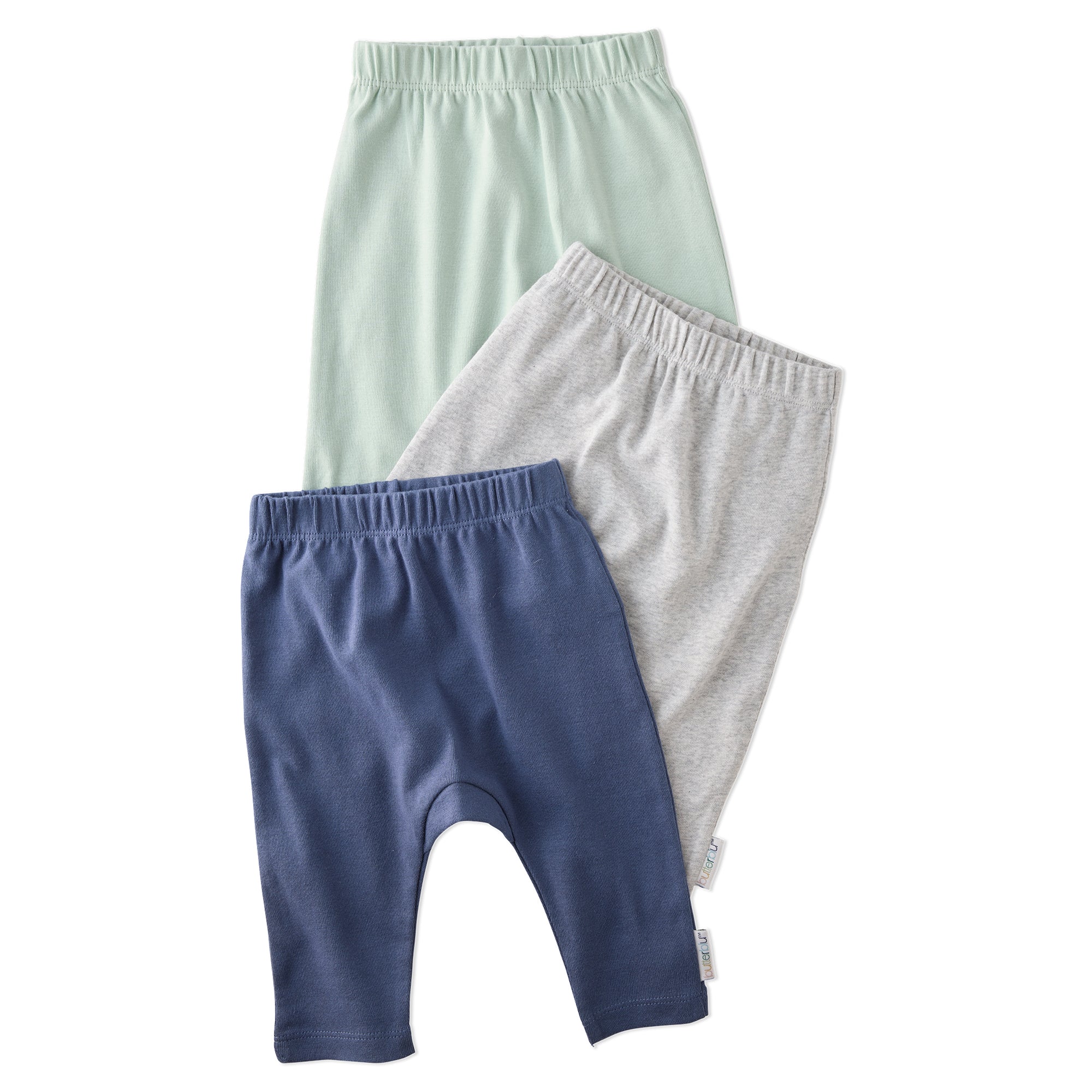 Layout of harem pants in Frost on a white background
