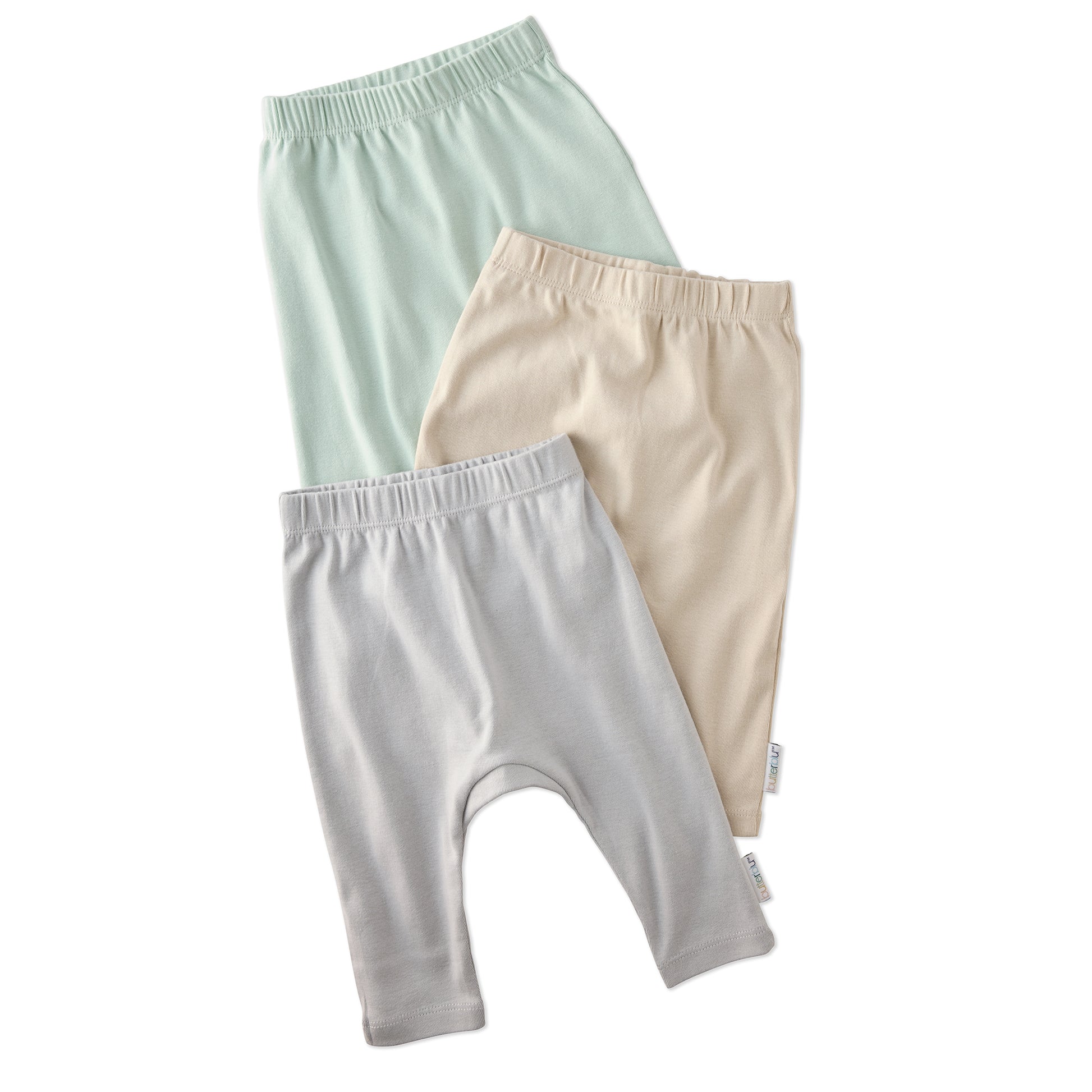 Layout of harem pants in Seafoam on a white background
