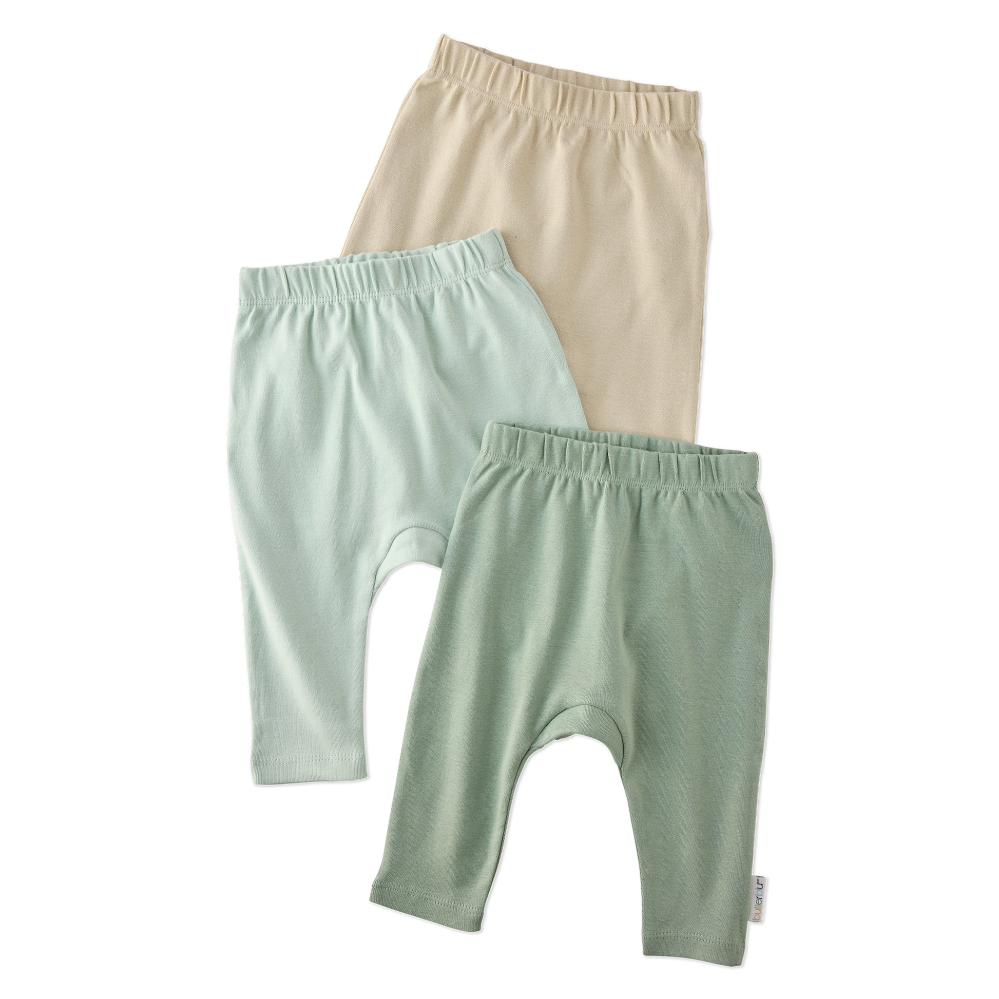 Layout of harem pants in Frost on a white background
