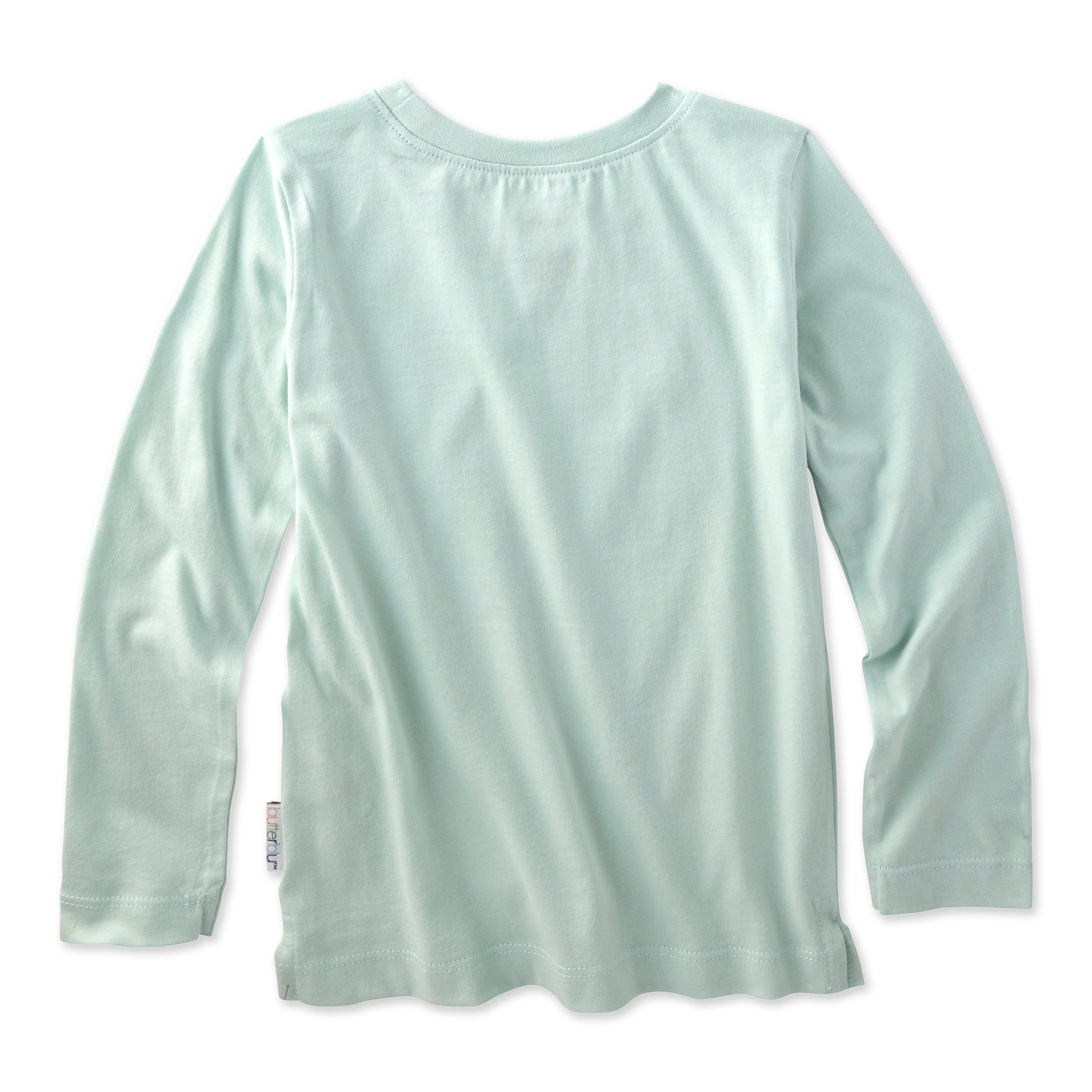 backside of a green long sleeve Tshirt