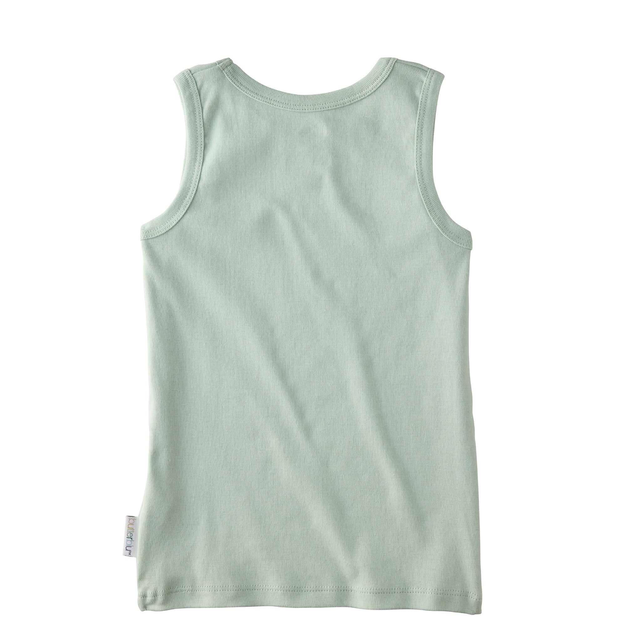 Backside of sleeveless muscle tee
