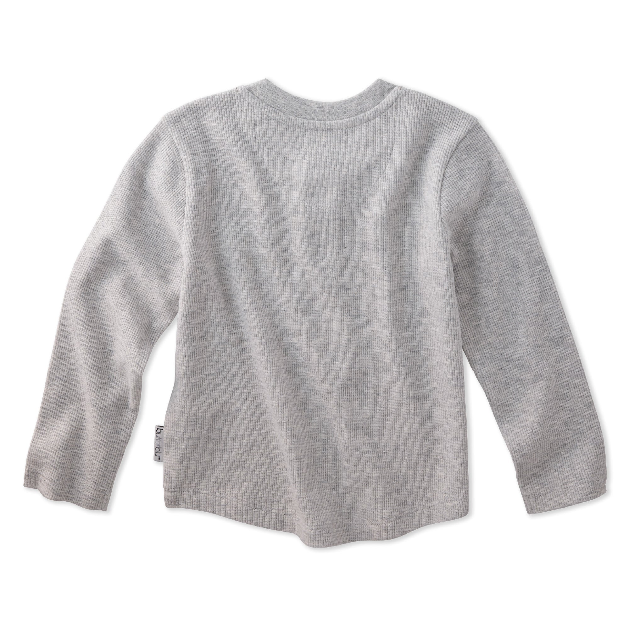 Gray long-sleeve shirt on a white background