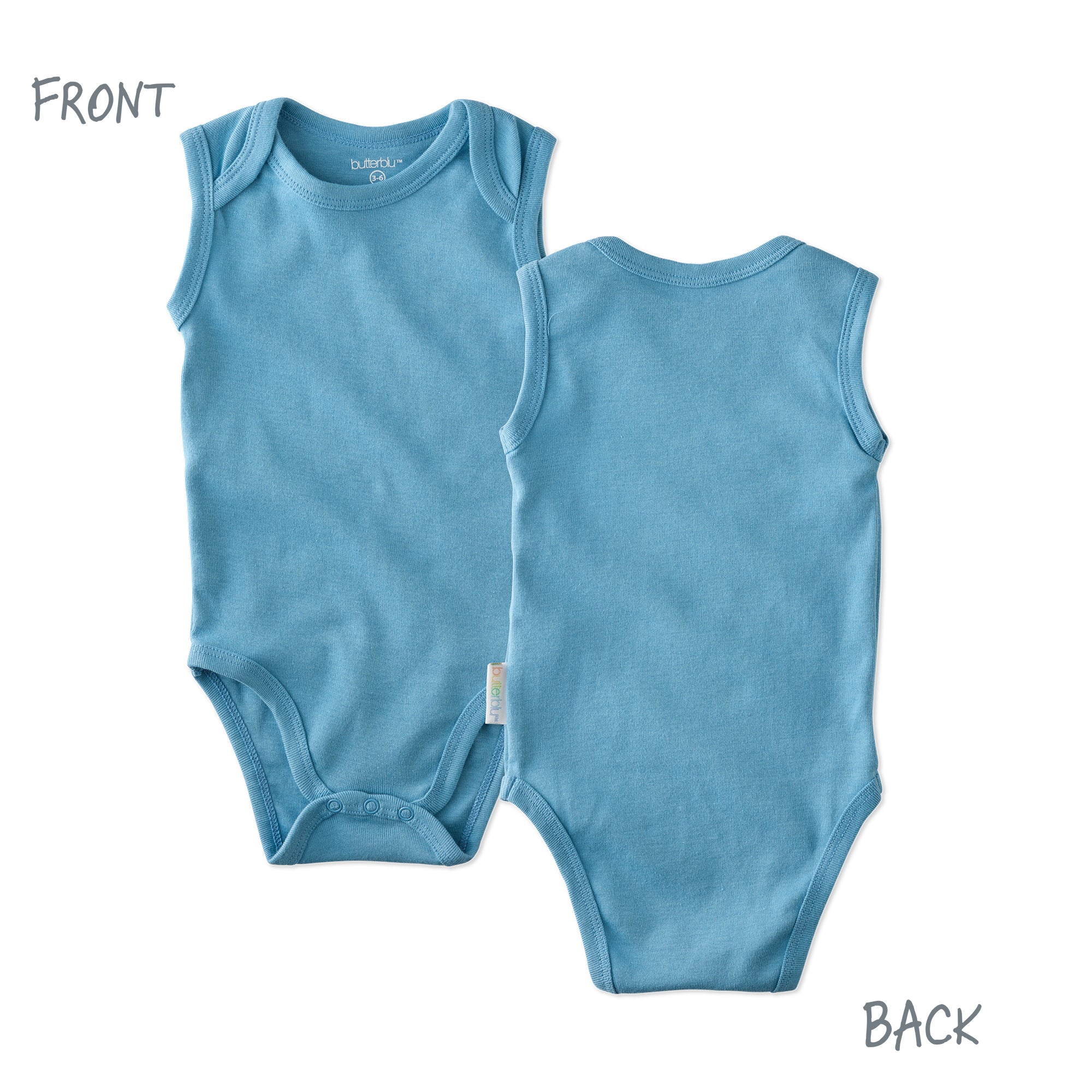 Front and back of sleeveless bodysuit
