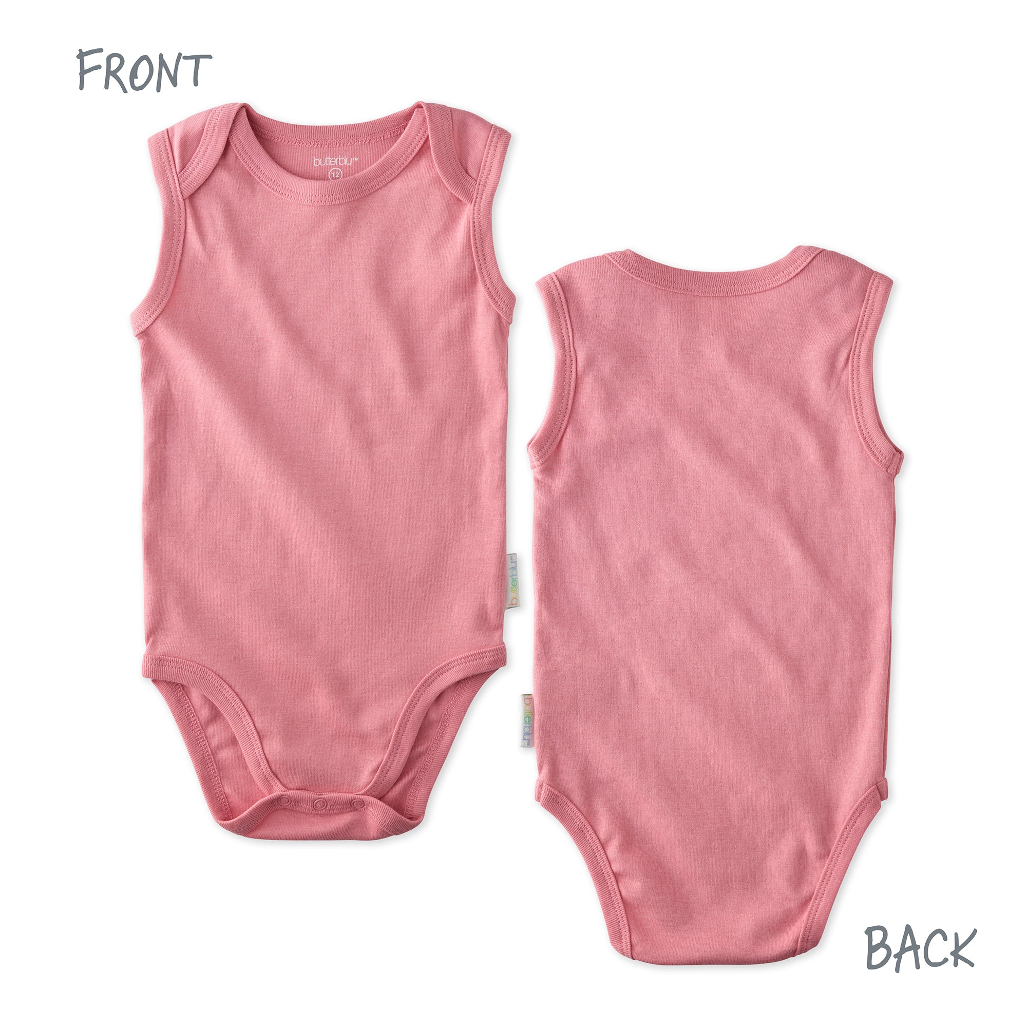 Front and back of sleeveless bodysuit

