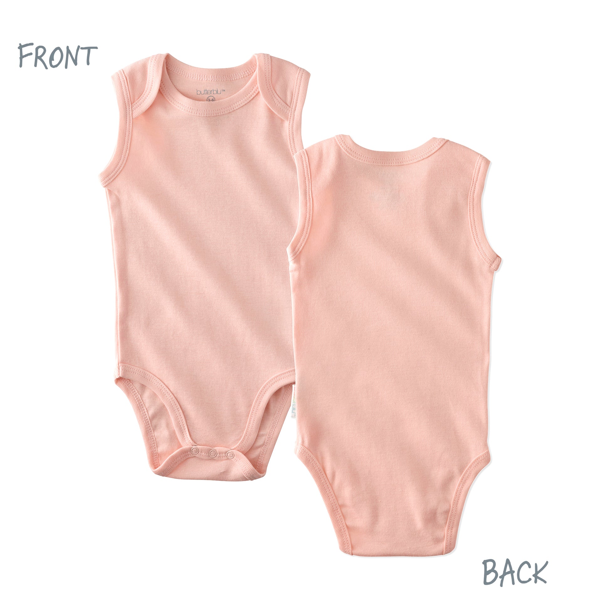 Front and back of sleeveless bodysuit
