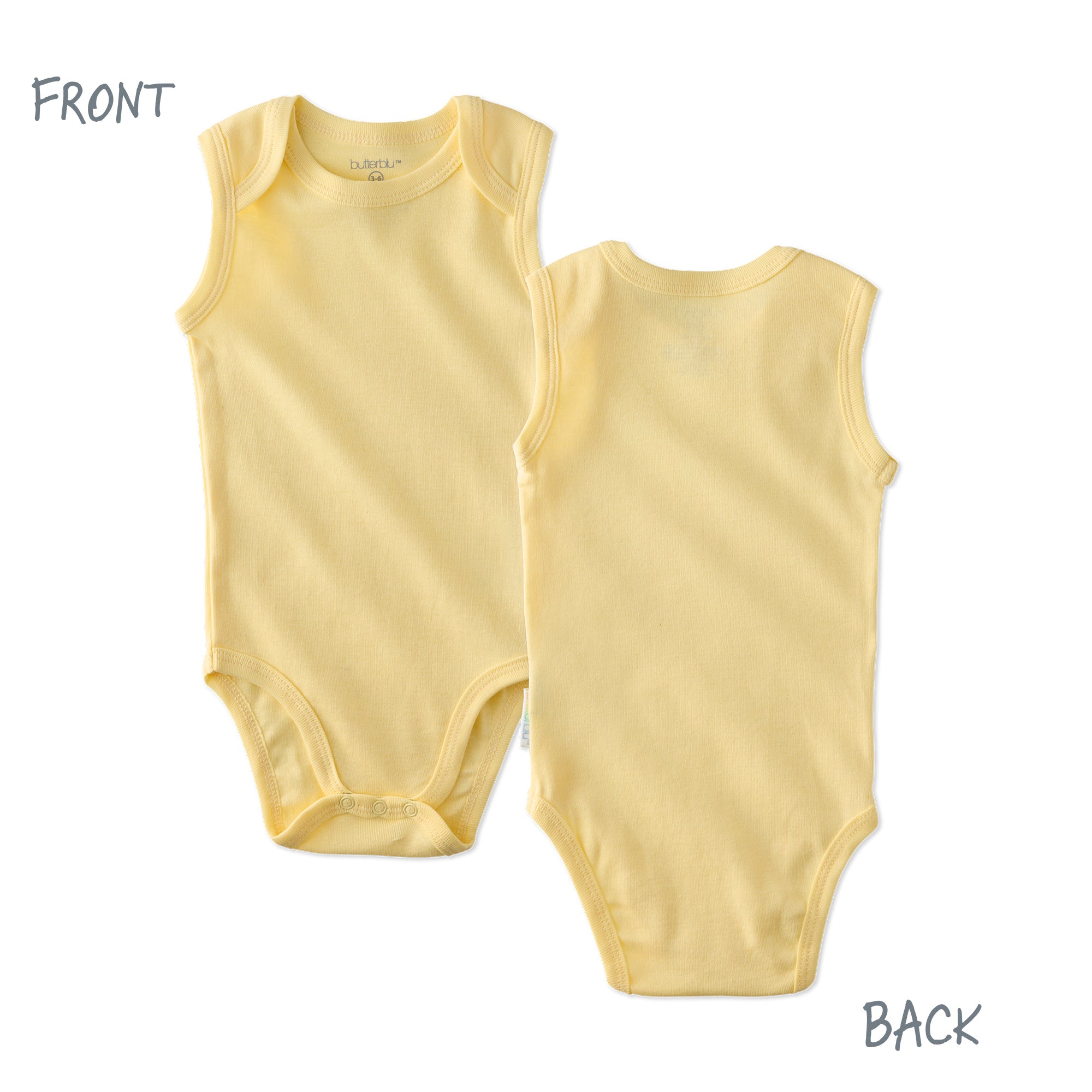 Front and back of sleeveless bodysuit
