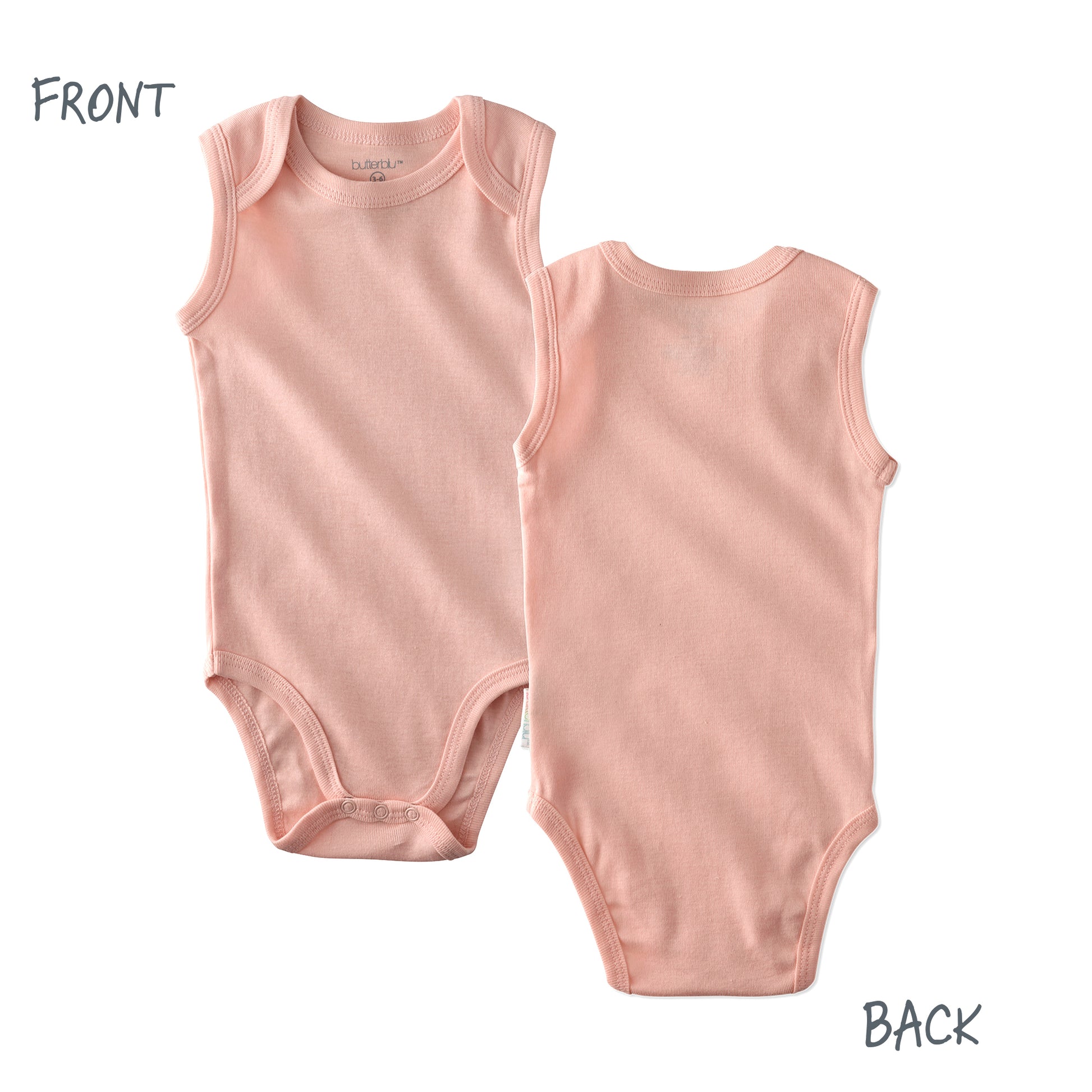 Front and back of sleeveless bodysuit
