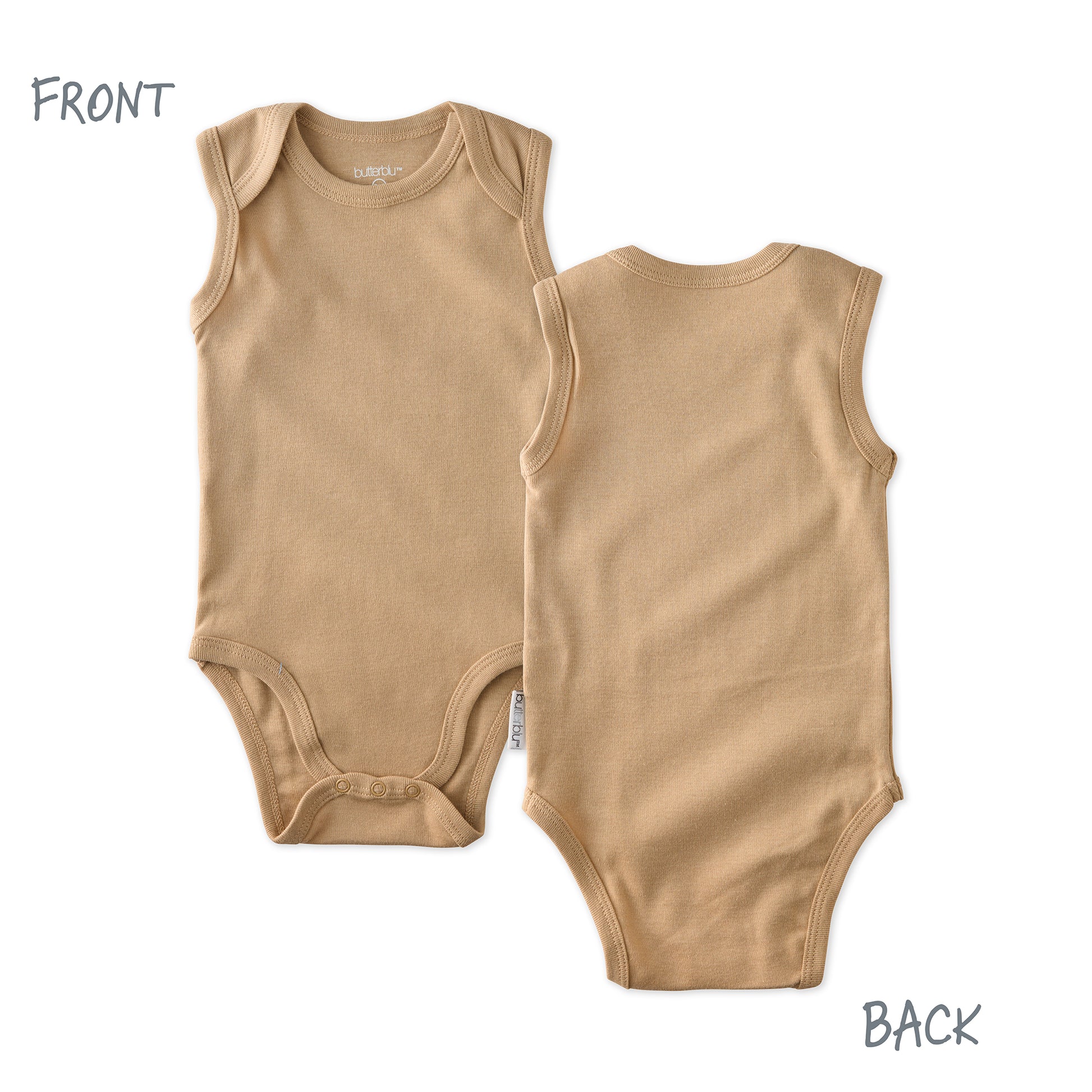 Front and back of sleeveless bodysuit
