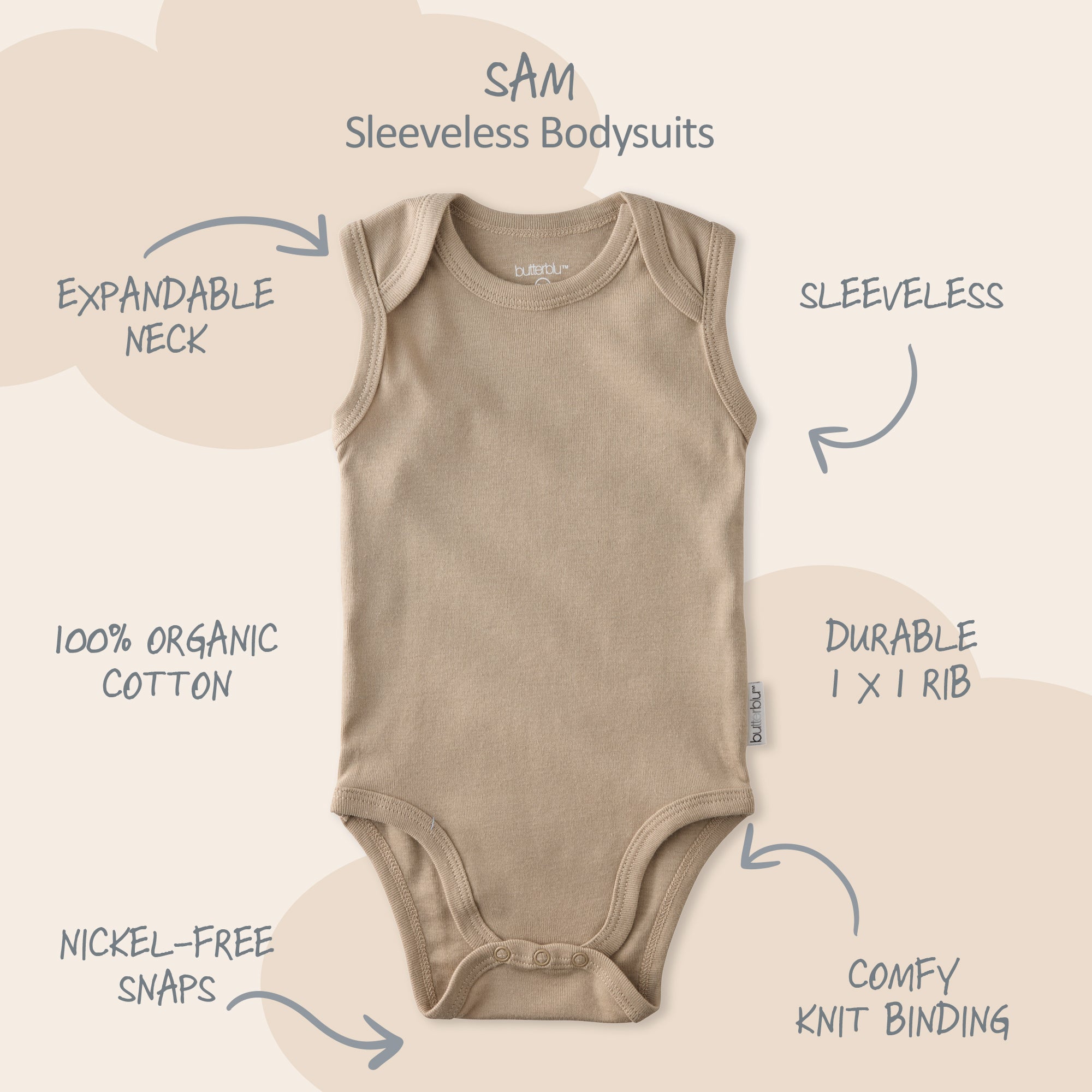 SAM 10-Pack Sleeveless Bodysuits