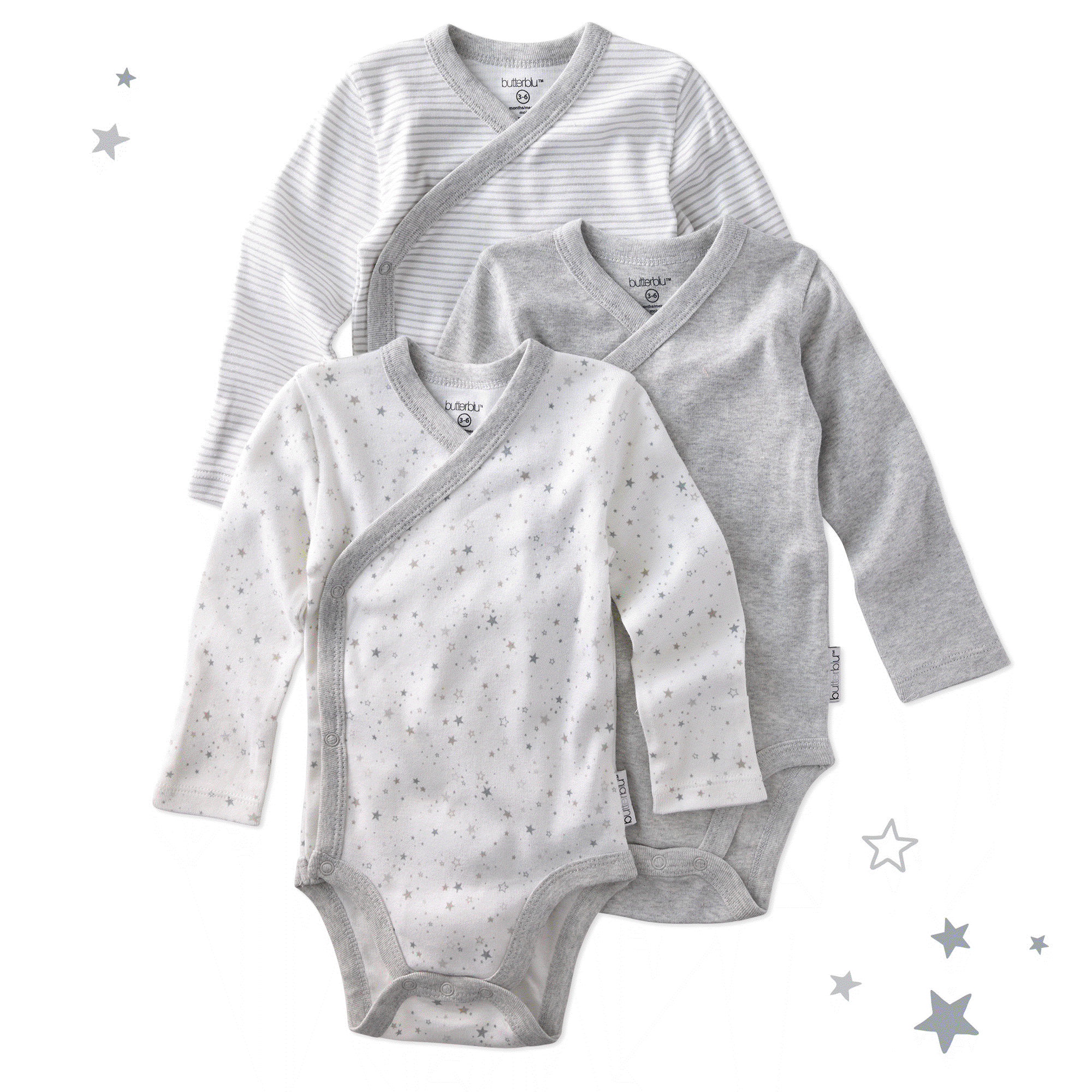 STERLING 3-Pack Side Snap Bodysuit