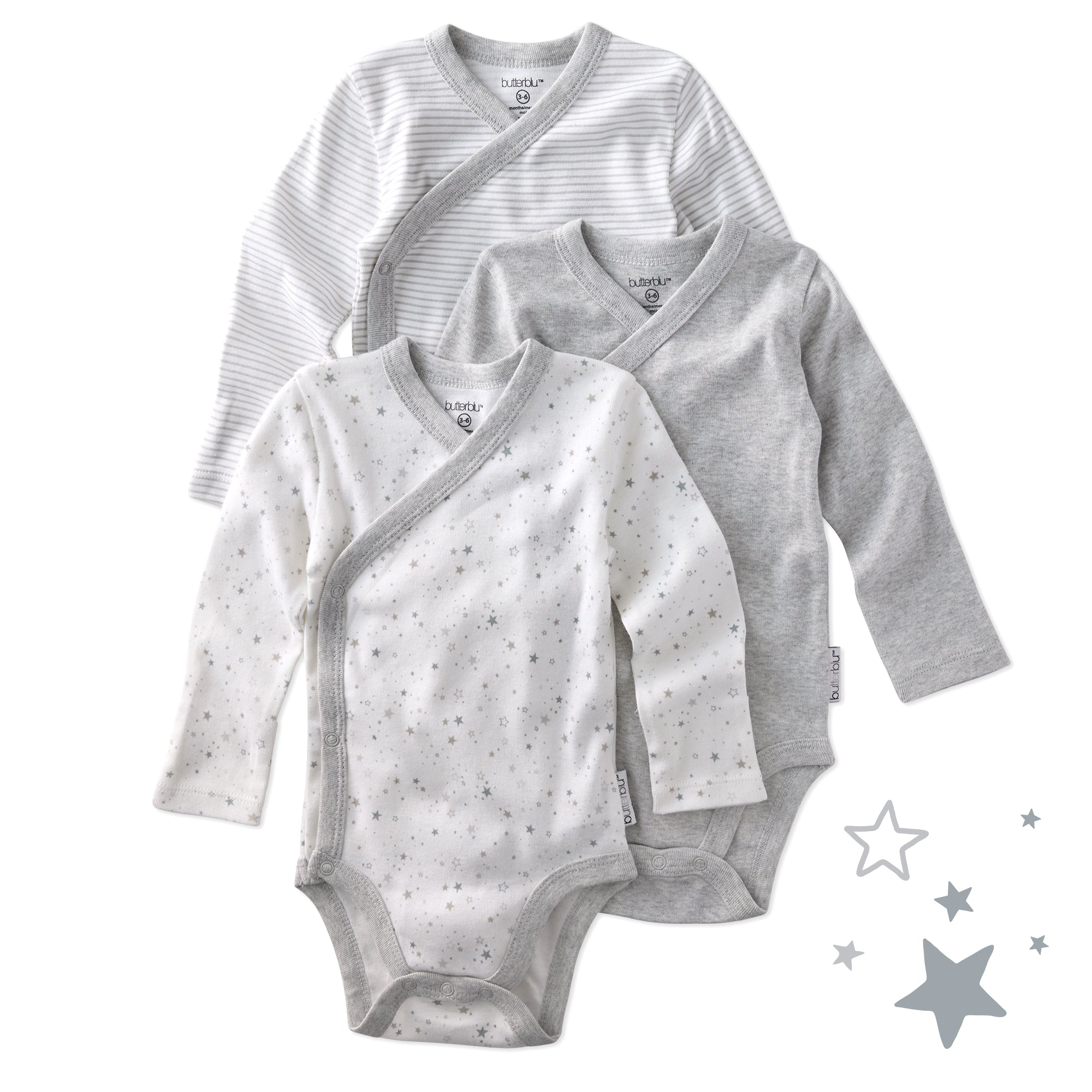 STERLING 3-Pack Side Snap Bodysuit