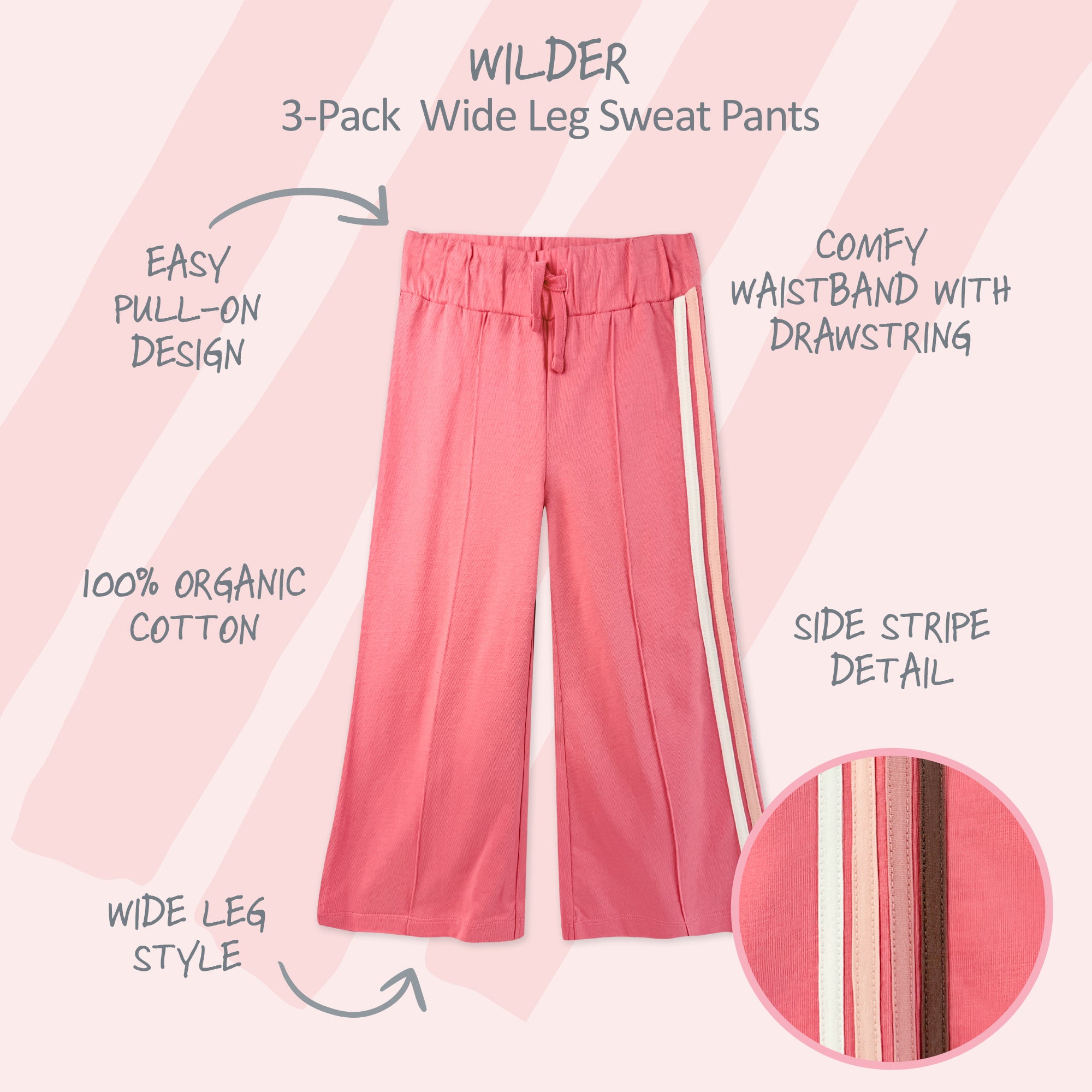WILDER 3-Pack Wide Leg Sweatpants