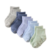 Layout of Zuri Sock 5 pack in Frost on a white background