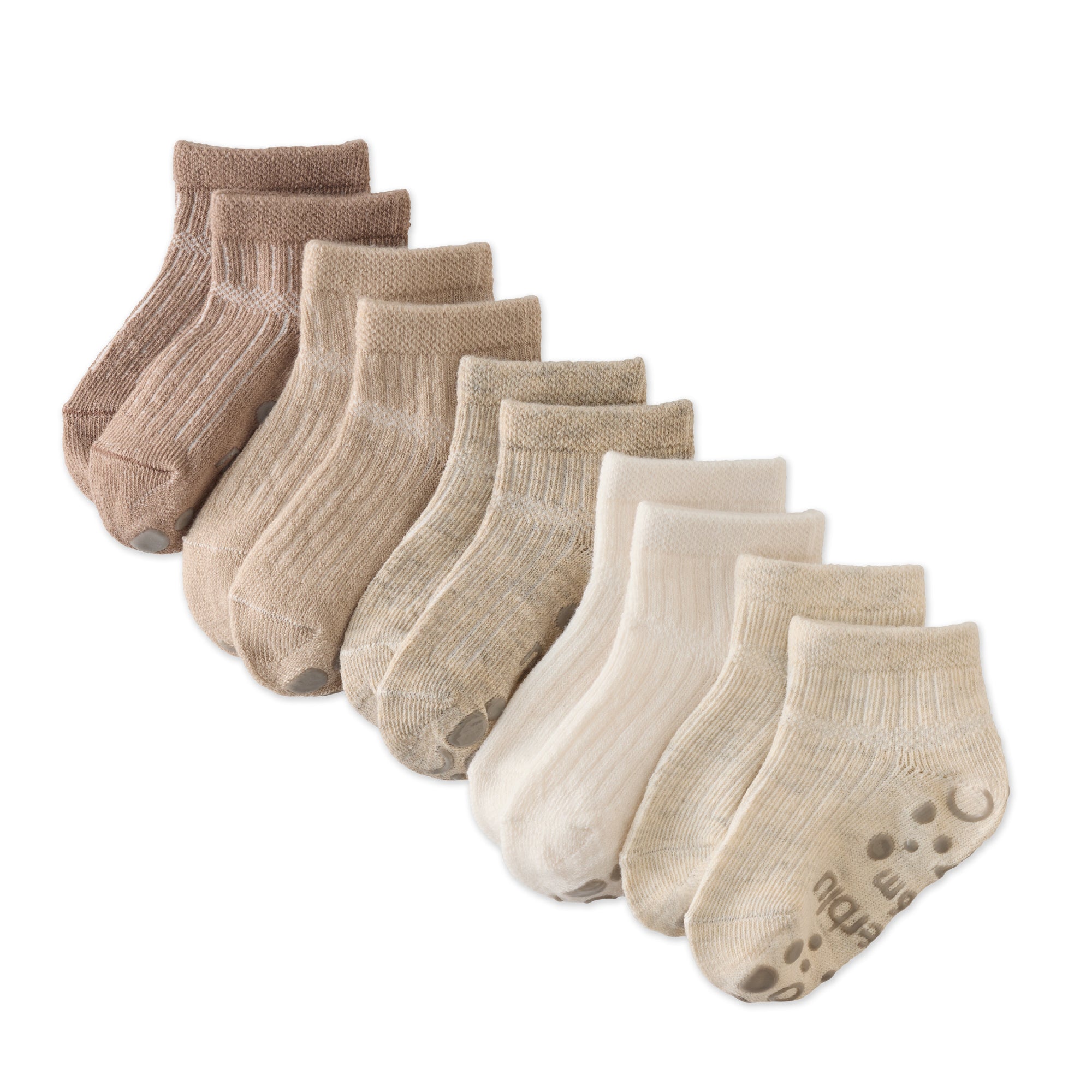 Layout of Zuri Sock 5 pack in Natural on a white background