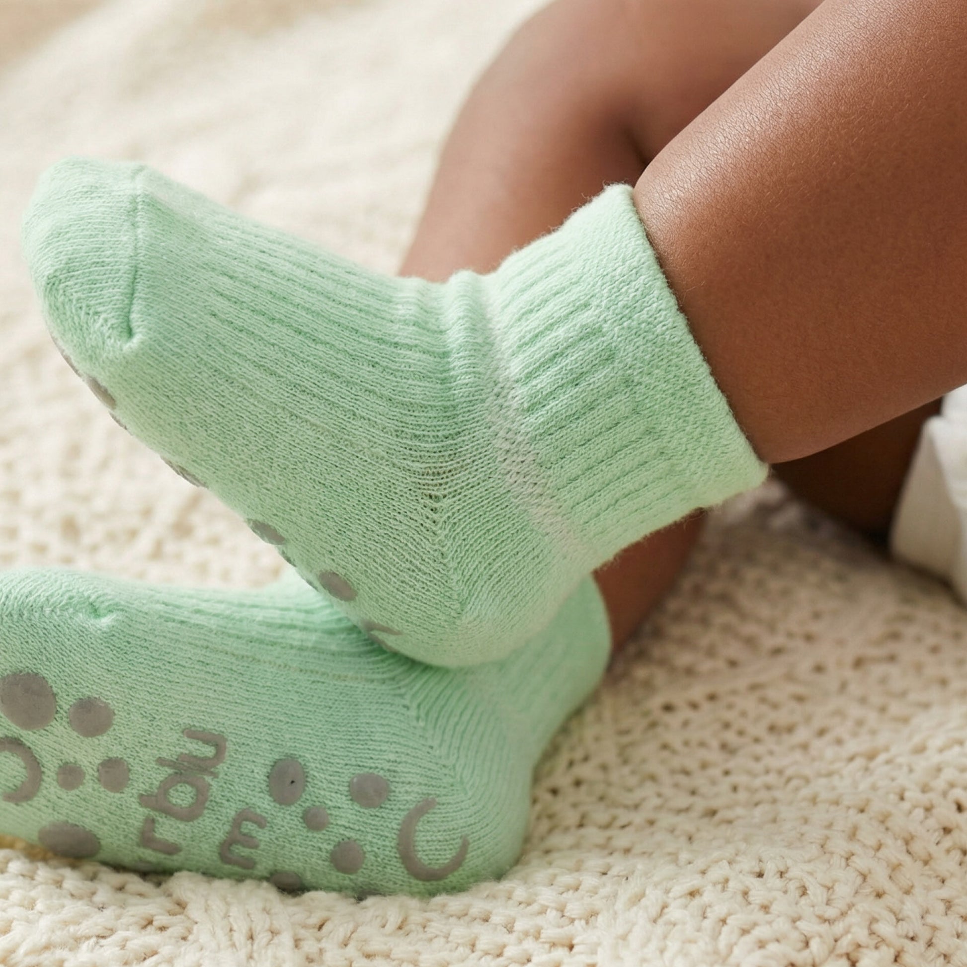 Zuri sock modeled on baby feet