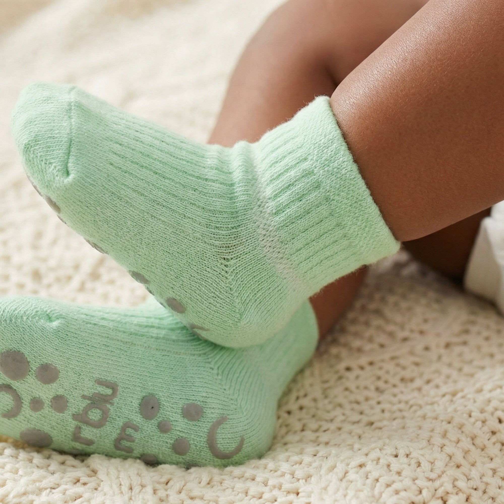 Zuri sock modeled on baby feet