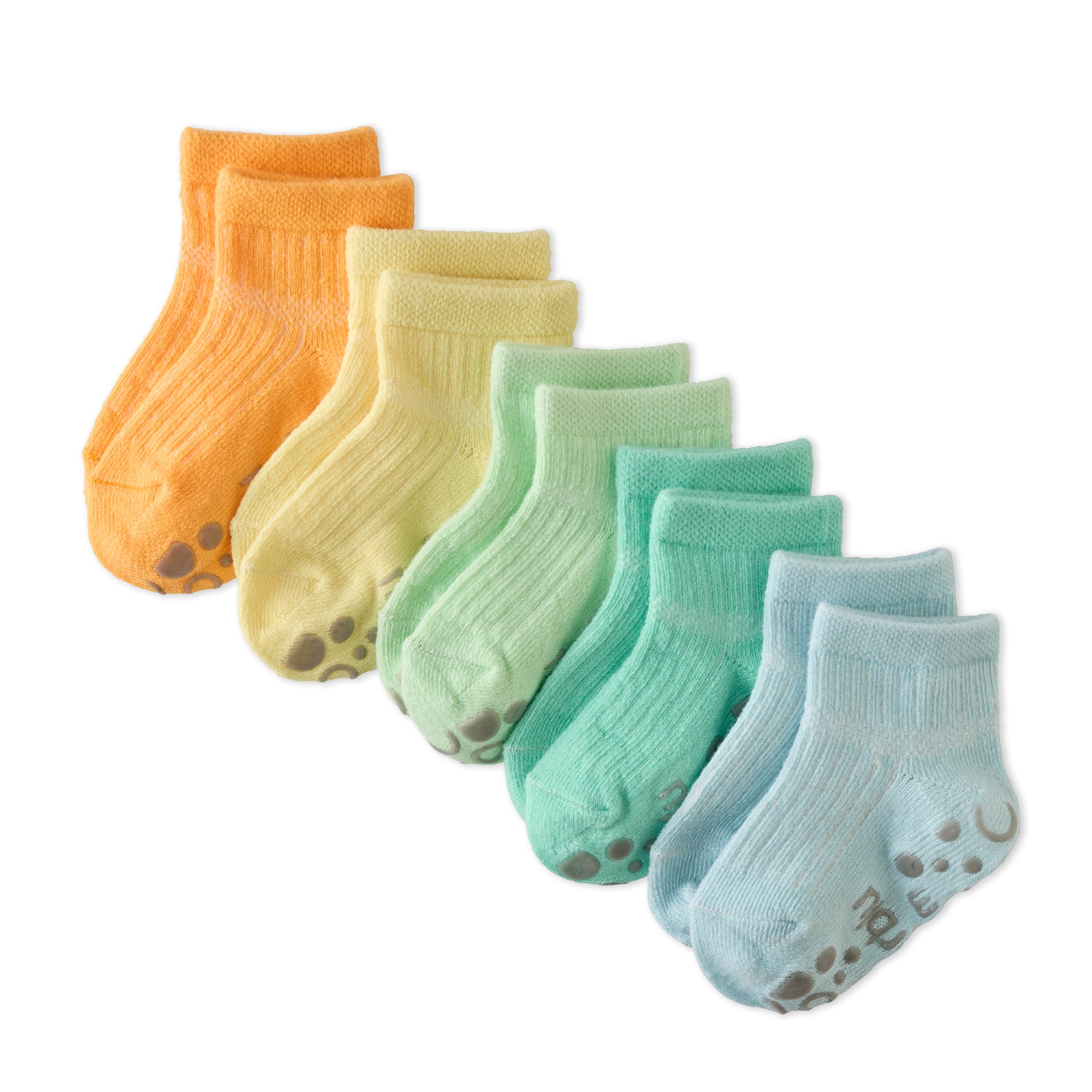 Layout of Zuri Sock 5 pack in Sunny on a white background