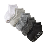 Layout of Zuri Sock 5 pack in Stone on a white background