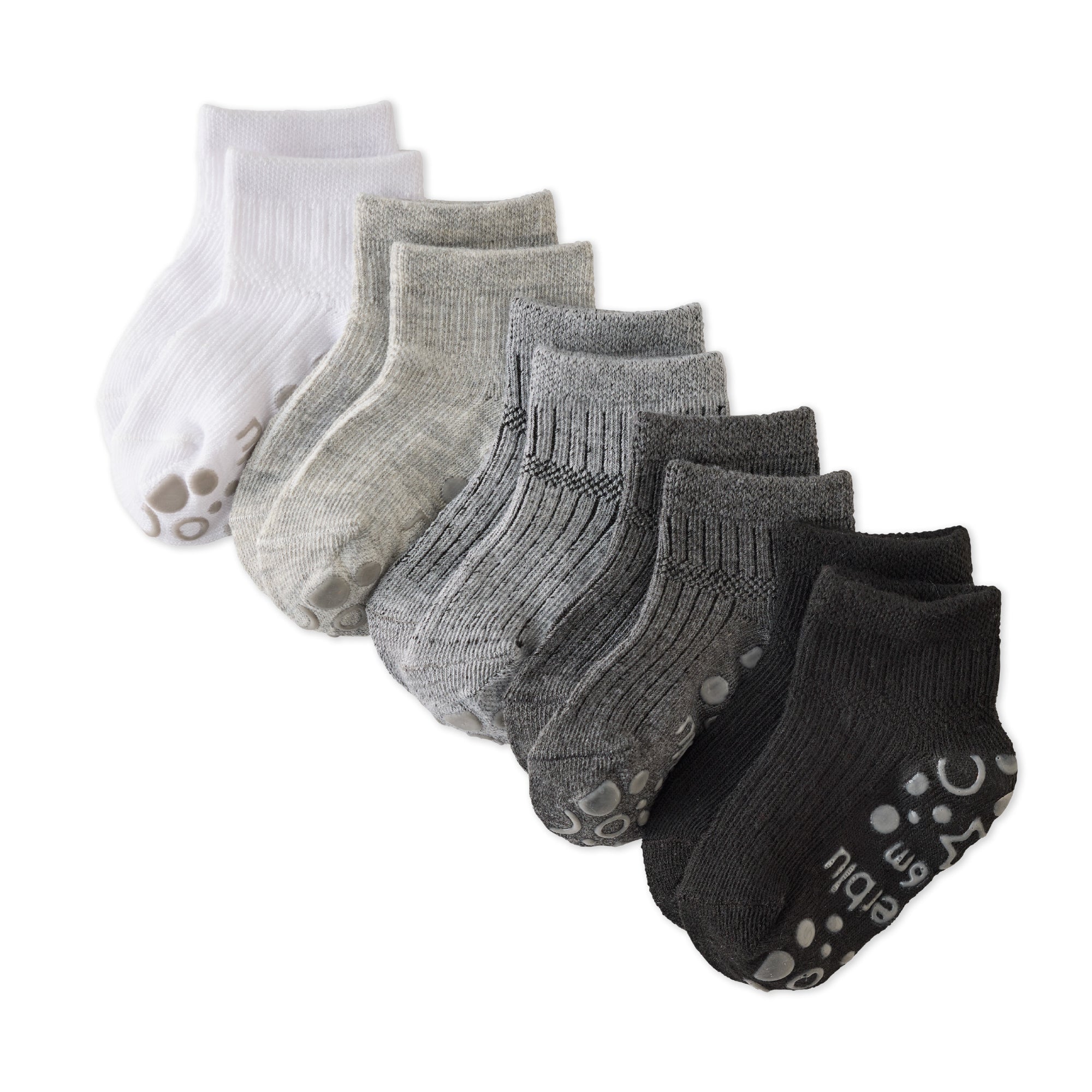 Layout of Zuri Sock 5 pack in Stone on a white background