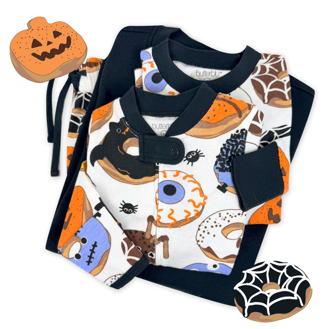 Butterblu Matching Family Jammies Halloween pajamas in Spooky Sweet — GOTS-certified organic cotton family Halloween PJ sets
