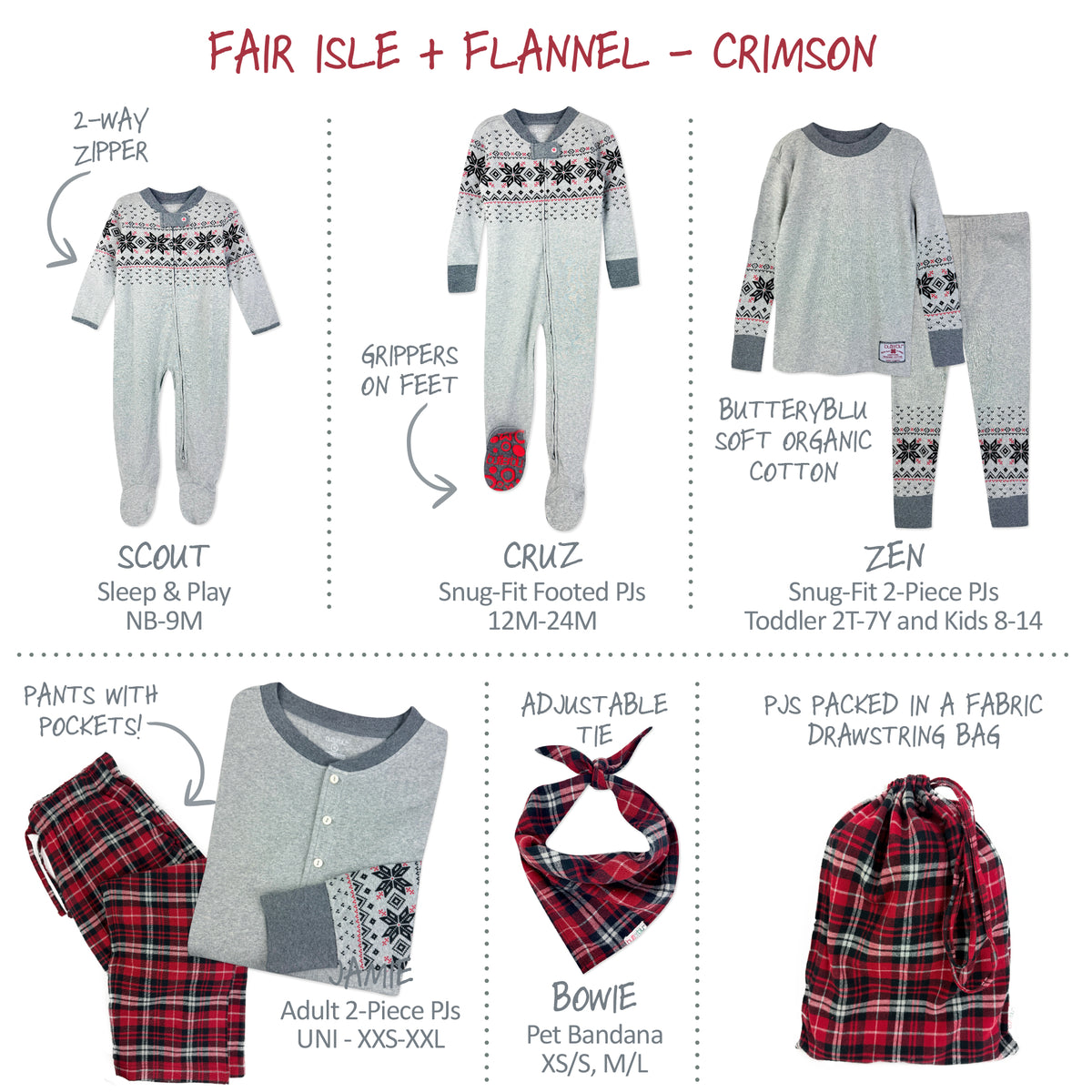 FAIR ISLE + FLANNEL Matching Family Christmas Pajamas