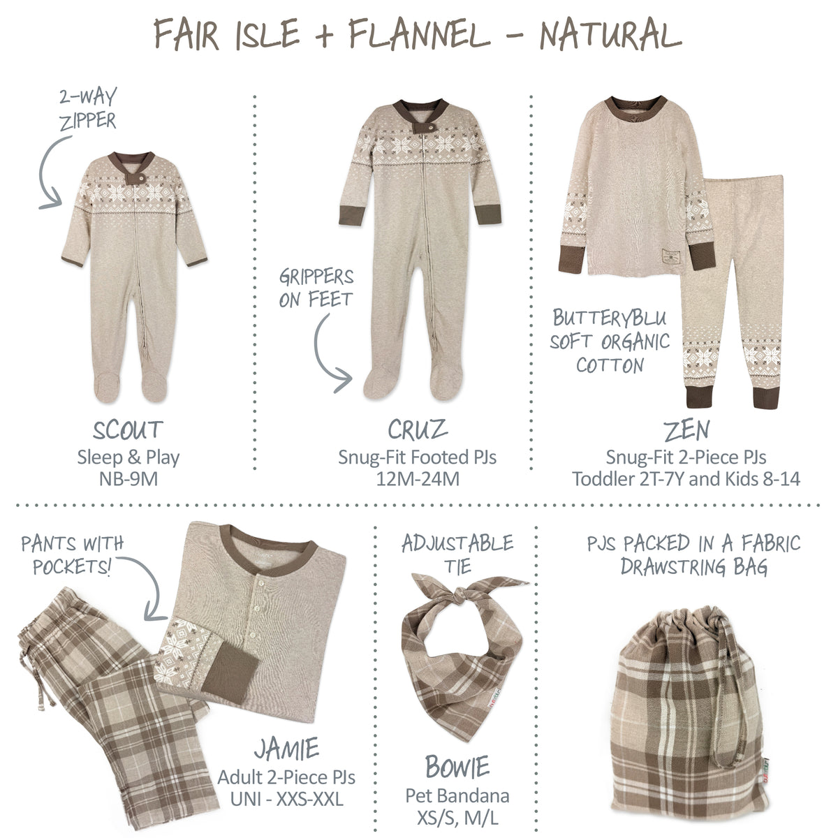 FAIR ISLE + FLANNEL Matching Family Christmas Pajamas
