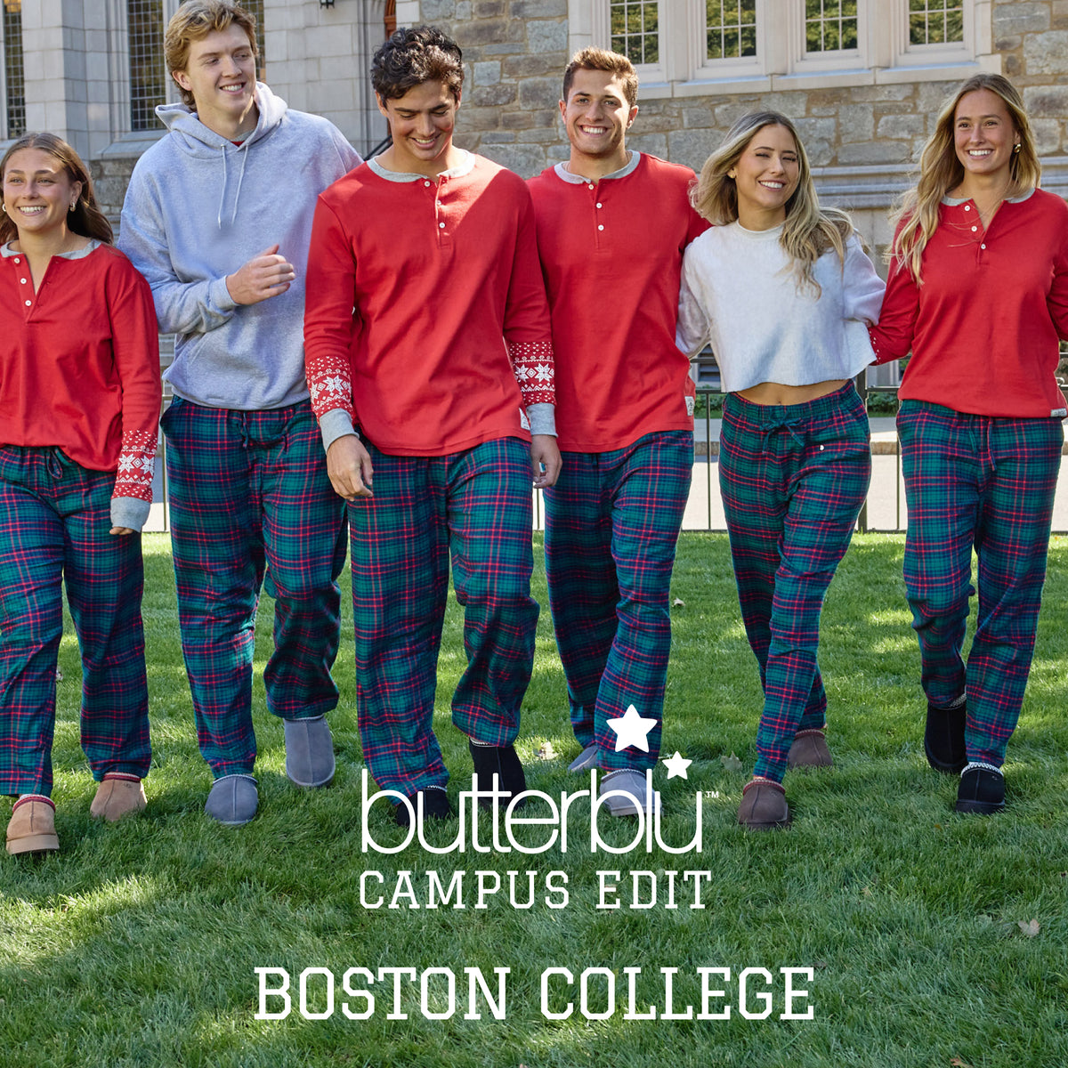 butterblu FAIR ISLE + FLANNEL Matching Family Christmas Pajamas in Black Watch Fair Isle Flannel – detail photo 7