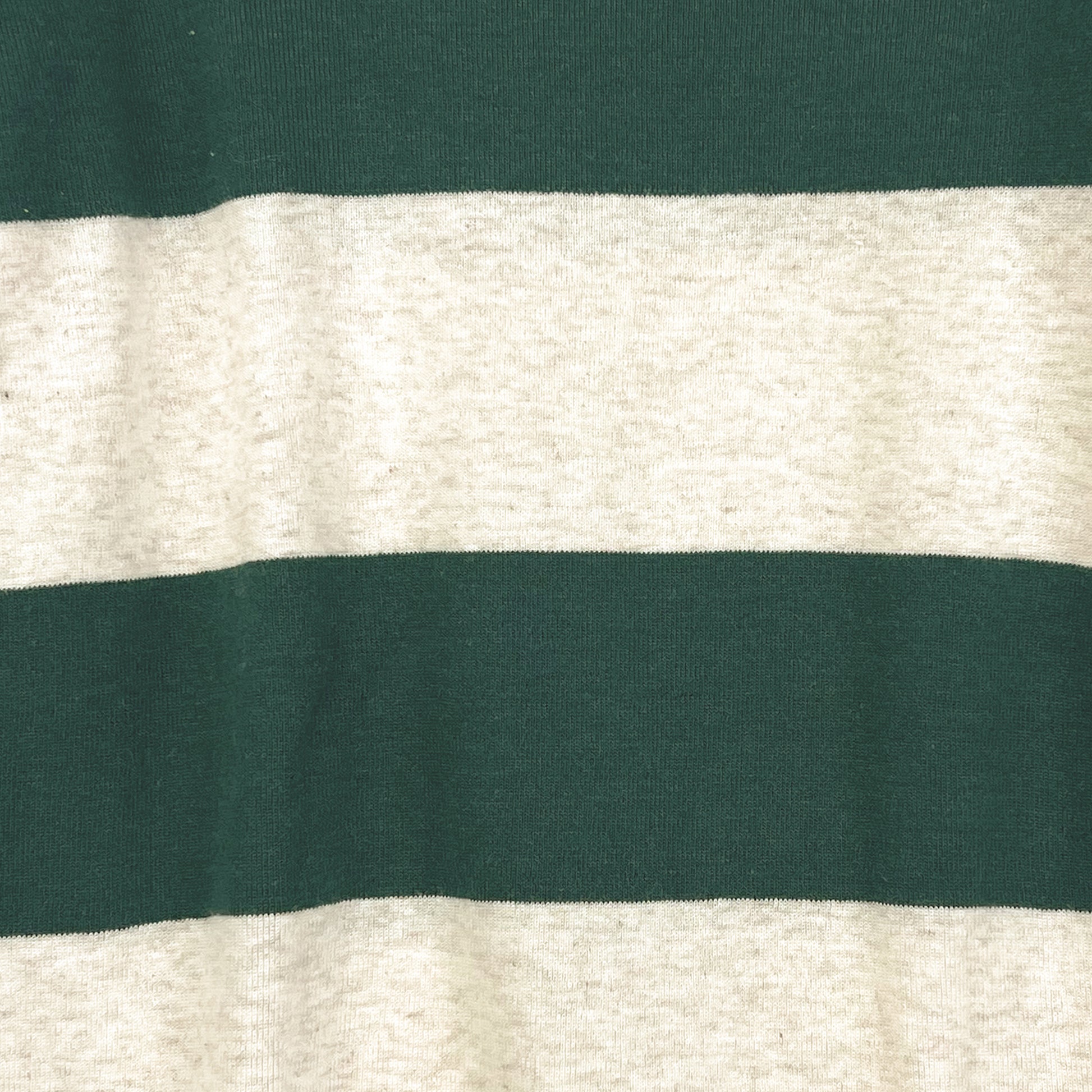 Close-up of green and beige striped fabric