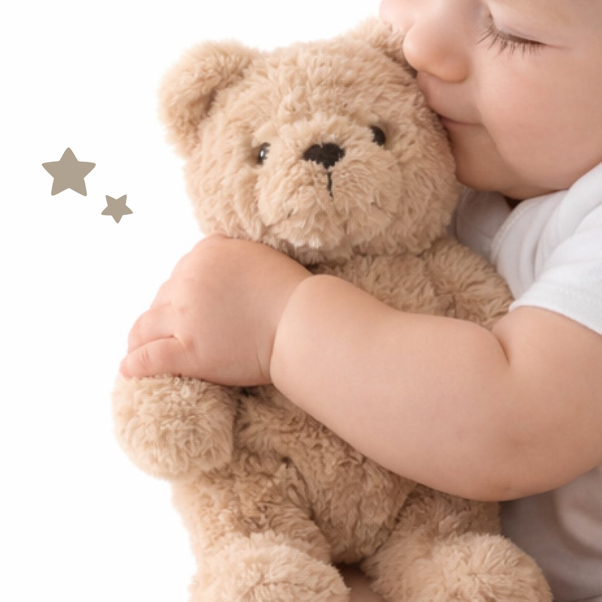 Child hugging a teddy bear with a soft focus background