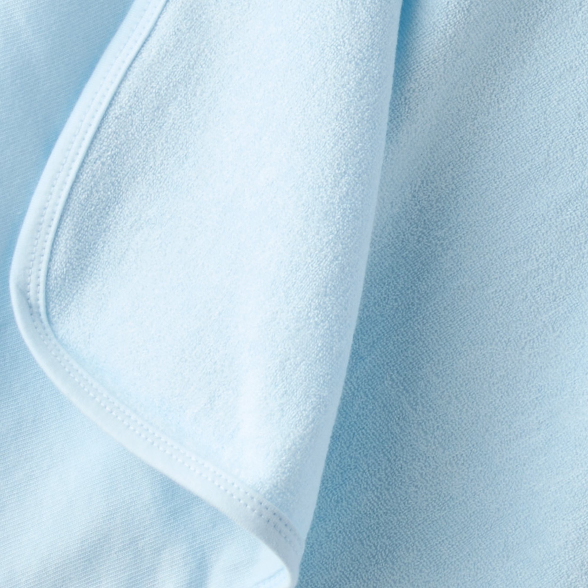 Close up of hooded towel stitching 