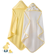 2 Puddle Jumper hooded towels on a white background with Duck graphic