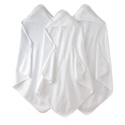 3 hooded towels on a white background in White