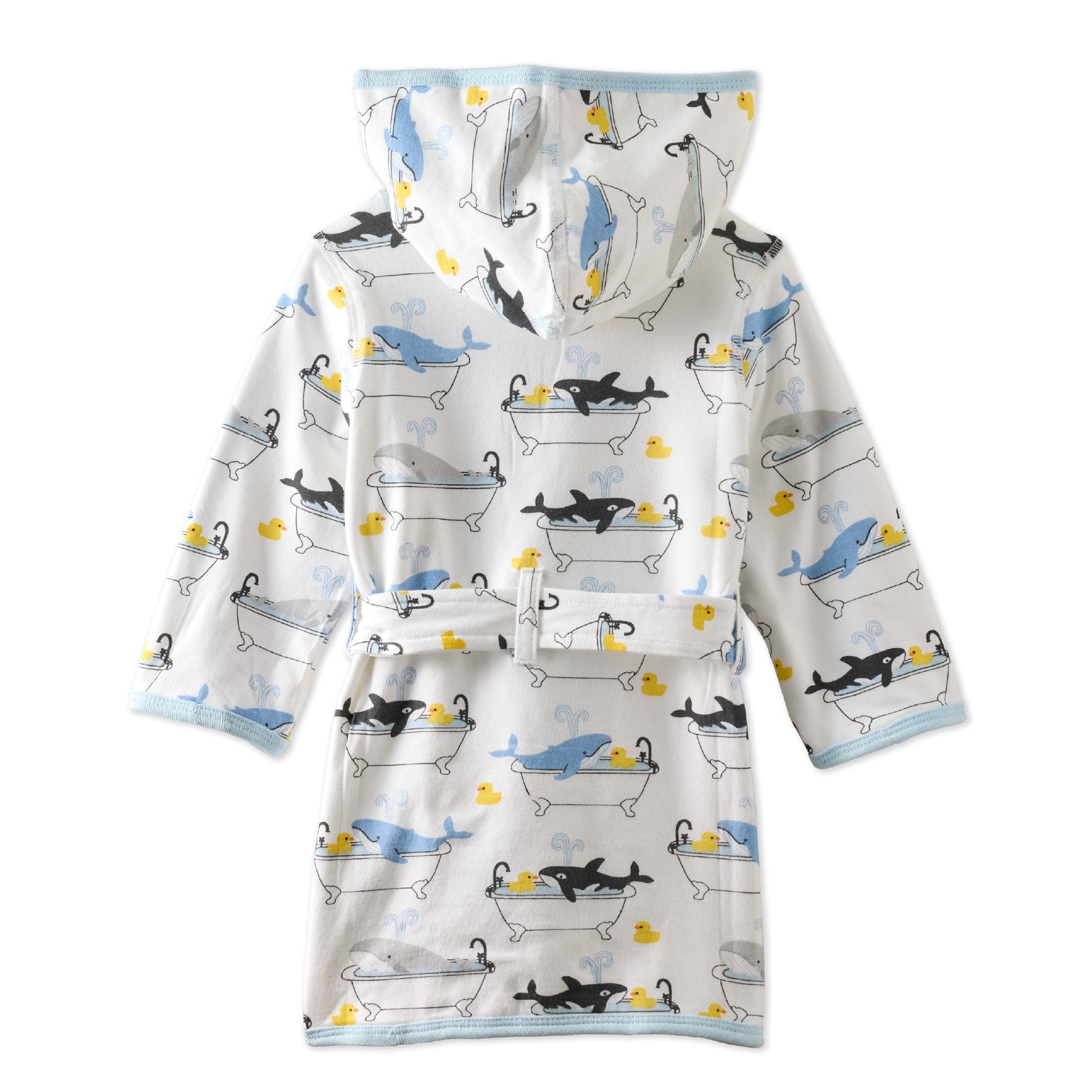 Back side of robin robe pictured on a white background