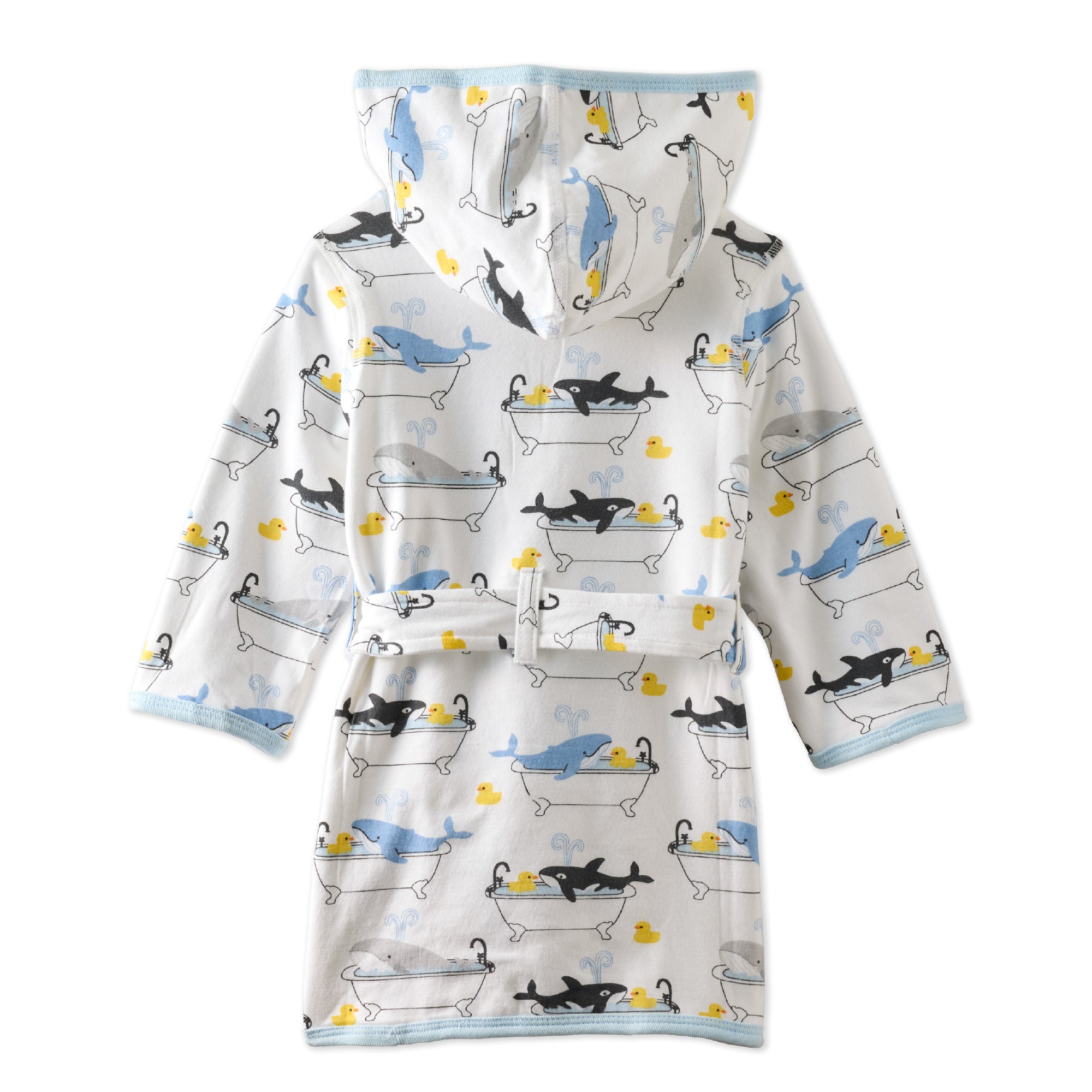 Back side of robin robe pictured on a white background
