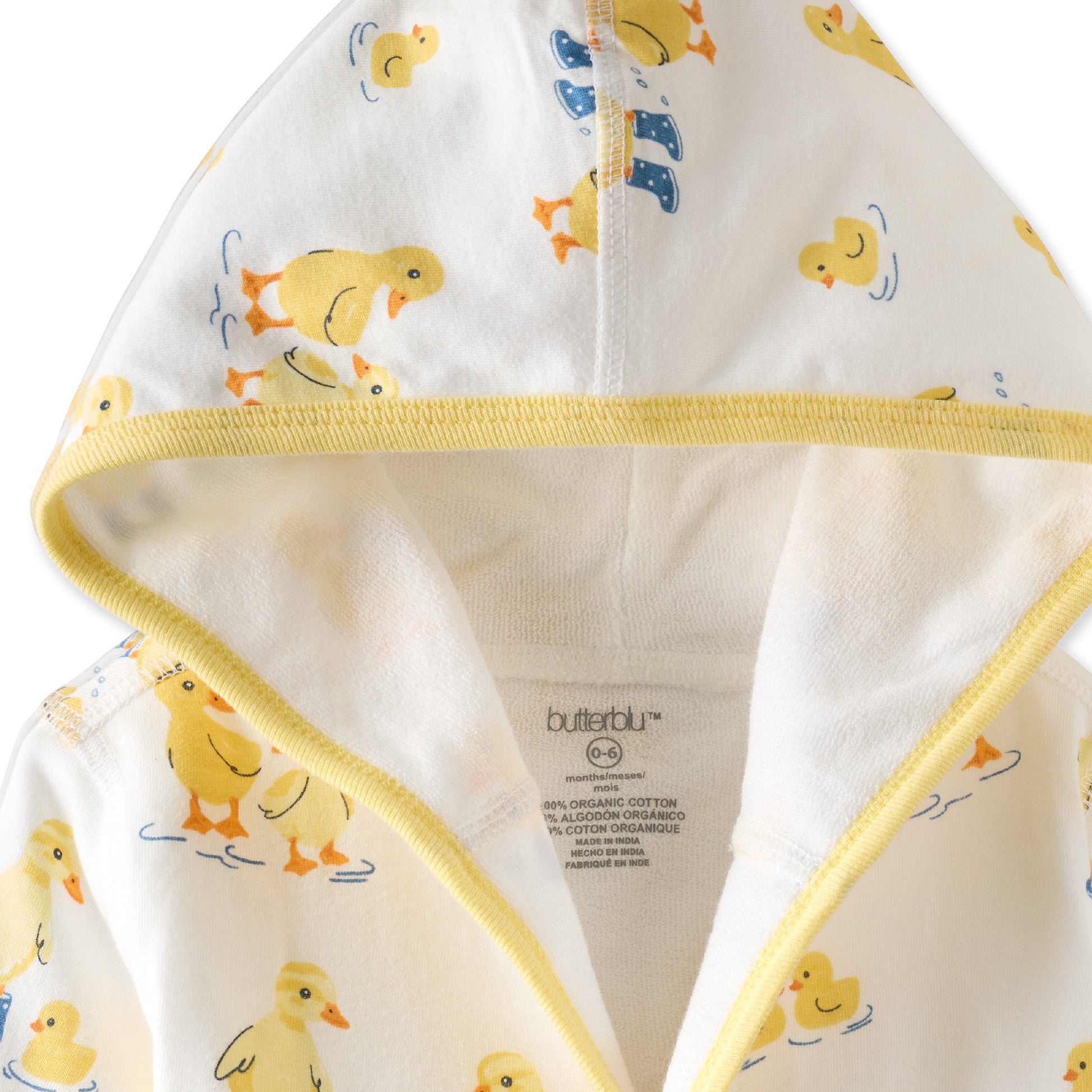 Close up of terrycloth robe hood