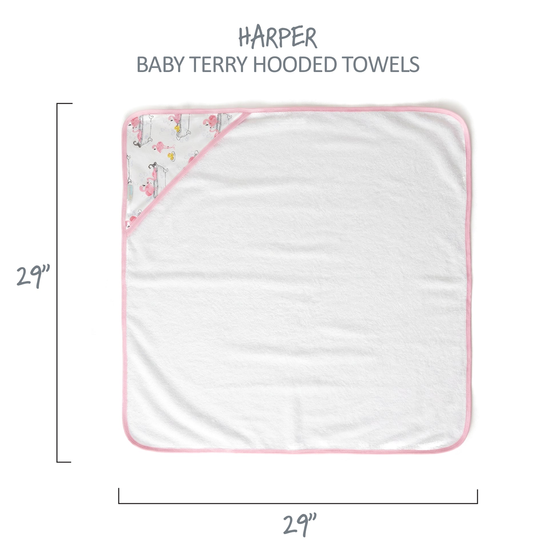 Harper Baby Terry Hooded Towel measurements
