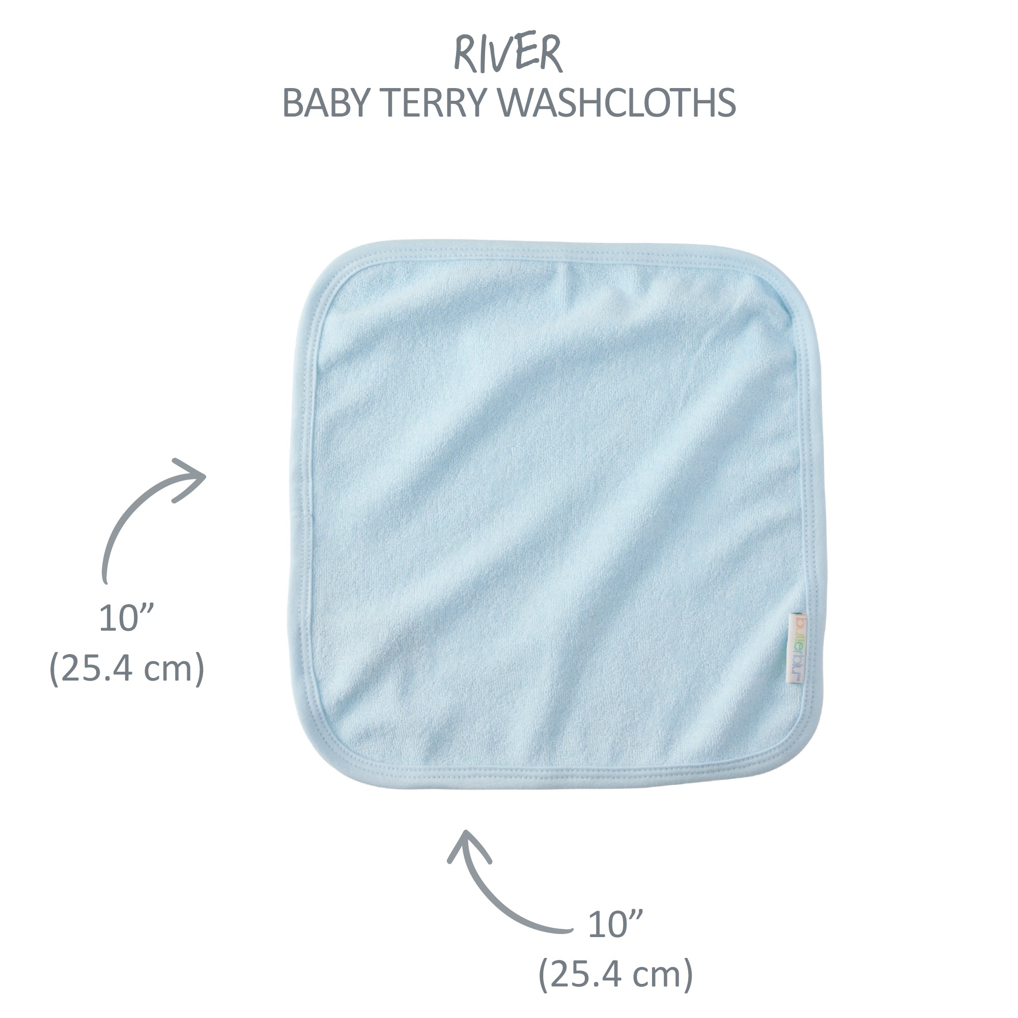 River Baby Terry Washcloths measurements