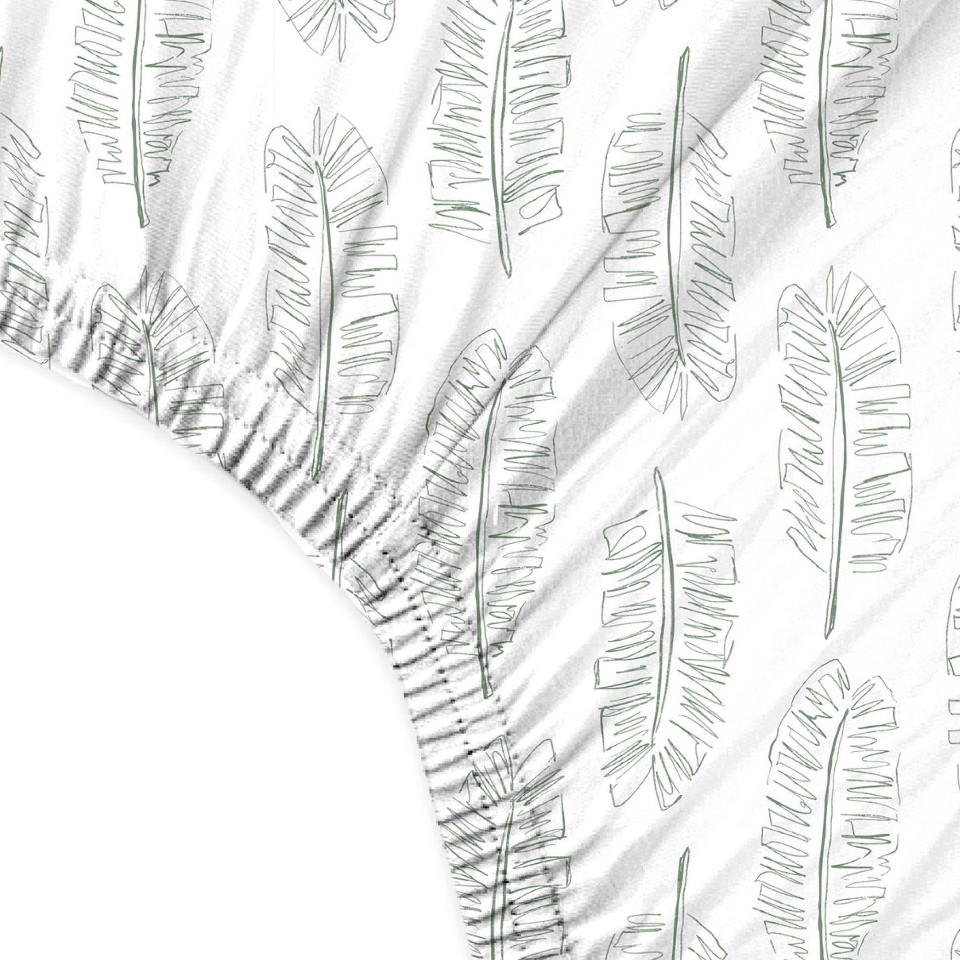 Butterblu Frankie fitted crib sheet in Fern Feather — GOTS-certified organic cotton crib sheet for standard cribs