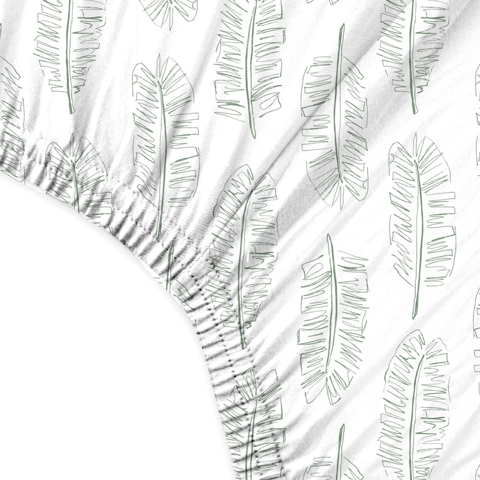 Butterblu Frankie fitted crib sheet in Fern Feather — GOTS-certified organic cotton crib sheet for standard cribs